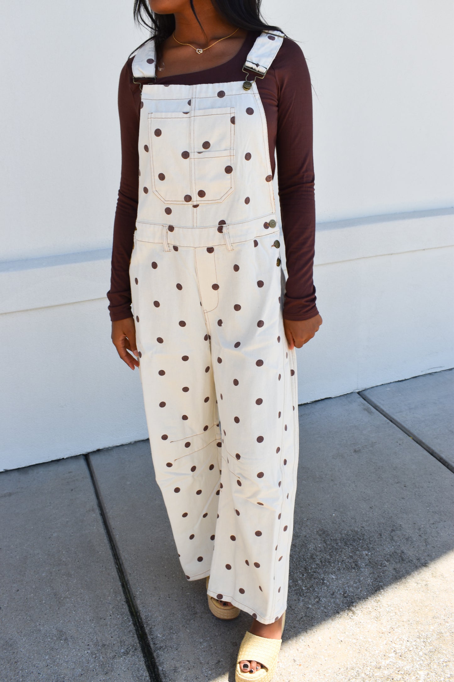 Polka Dot Twill Overalls