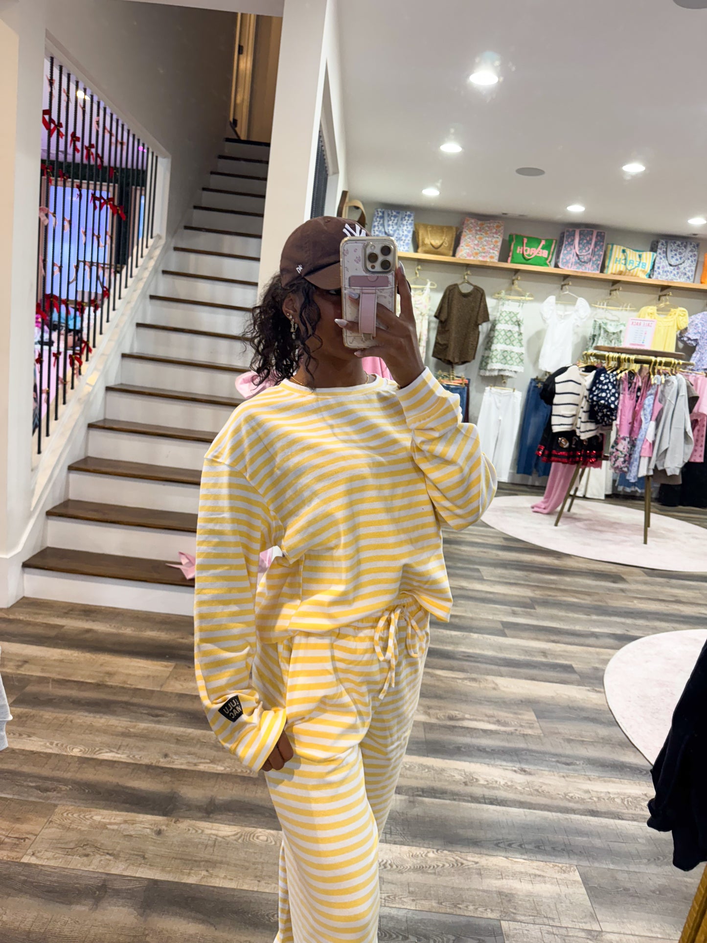 Lulu Mac Stripe Lounge Pant: Yellow