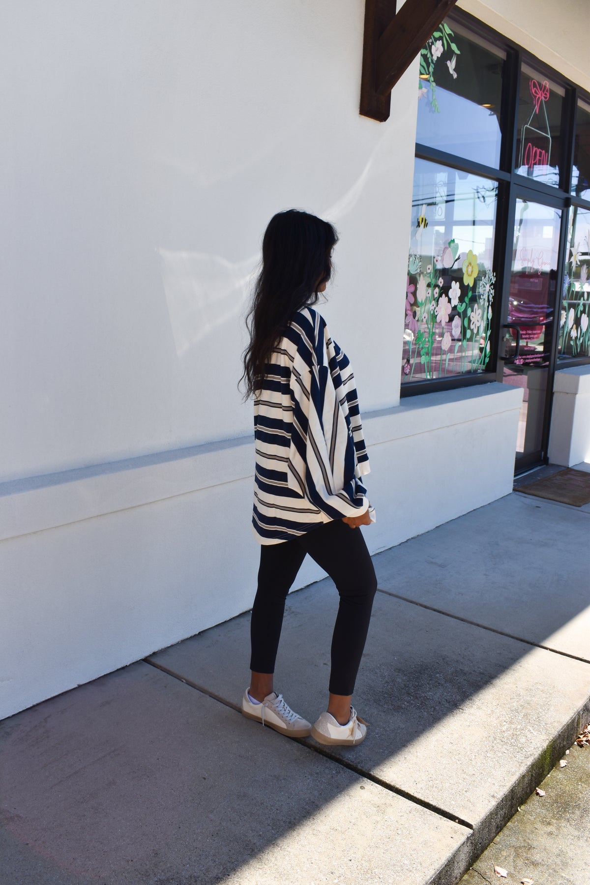 Striped Oversized Crewneck Top