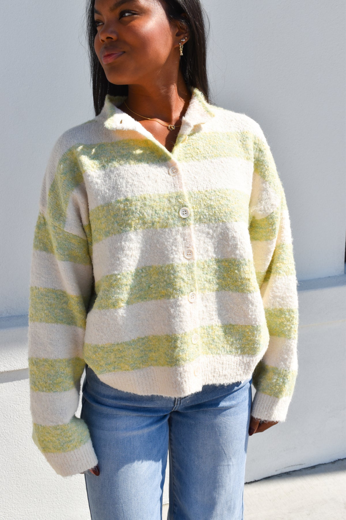 Sage & Sweet Striped Cardigan