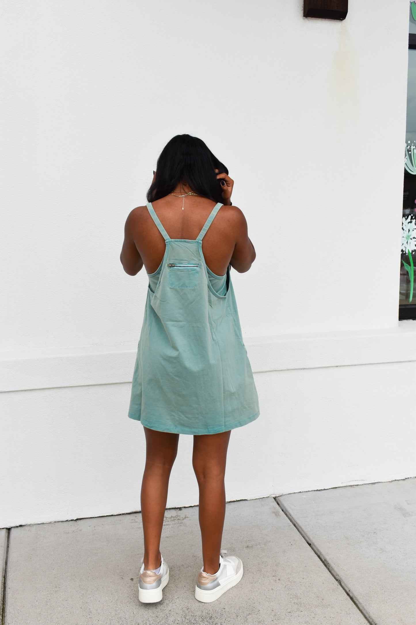 Mini Dress W/ Built in Romper Lining: Teal