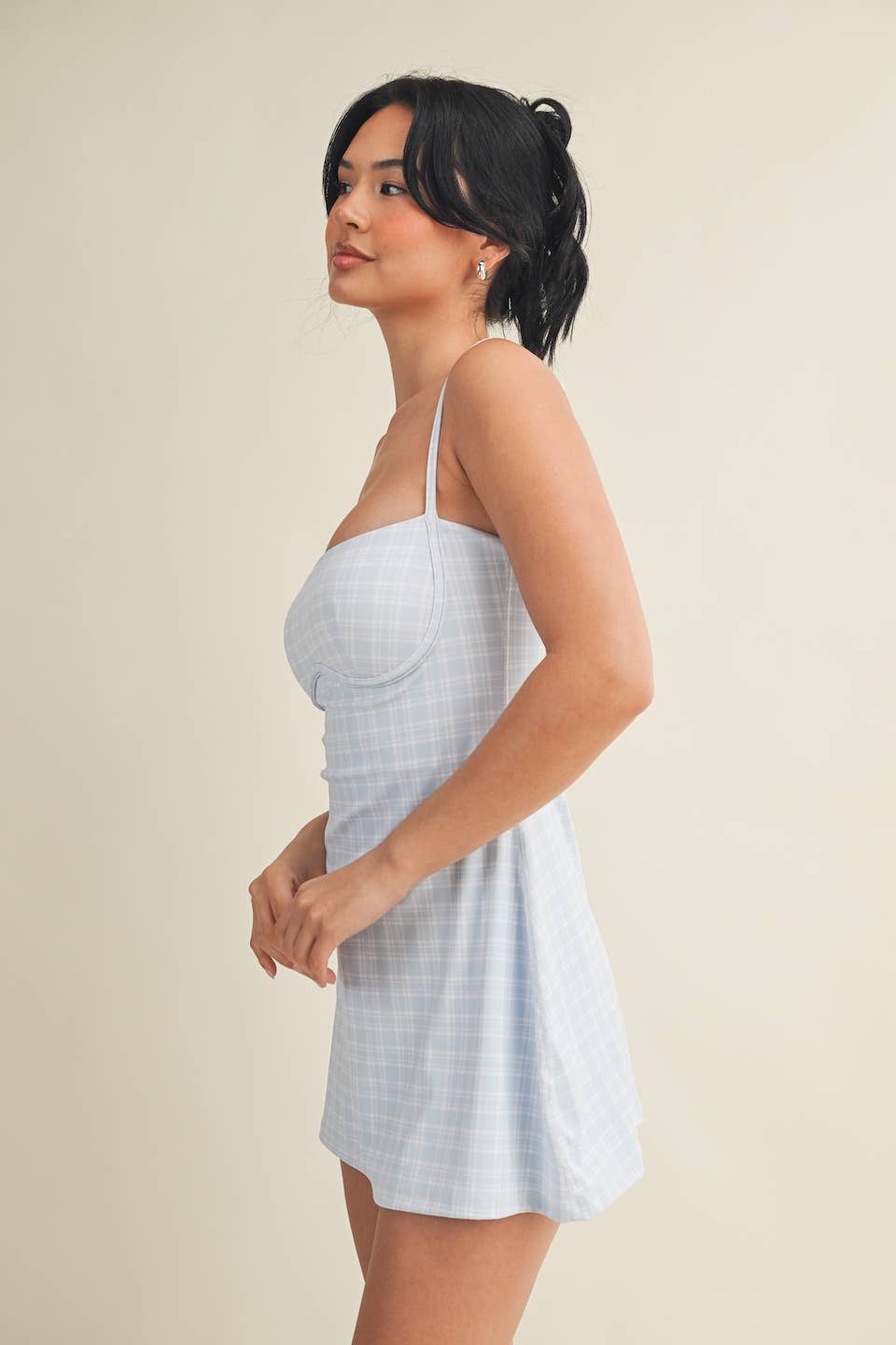 Plaid Print Sweetheart Dress