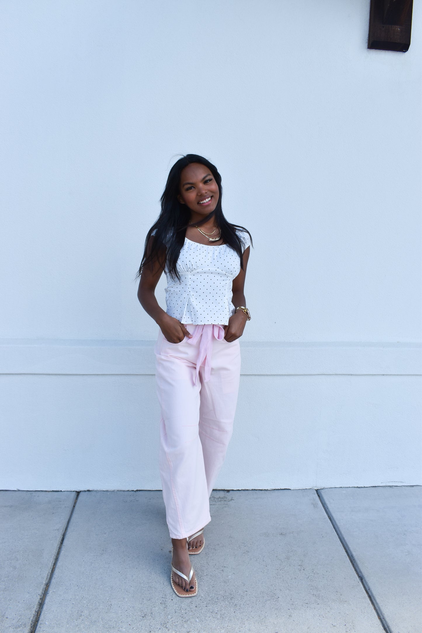 Polka Dot Peplum Top