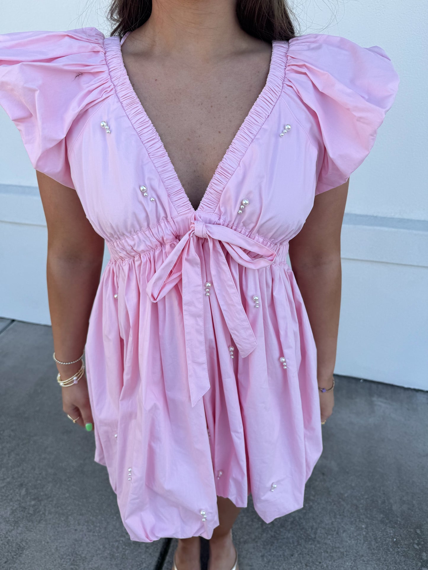 Pearl Bubble Mini Dress