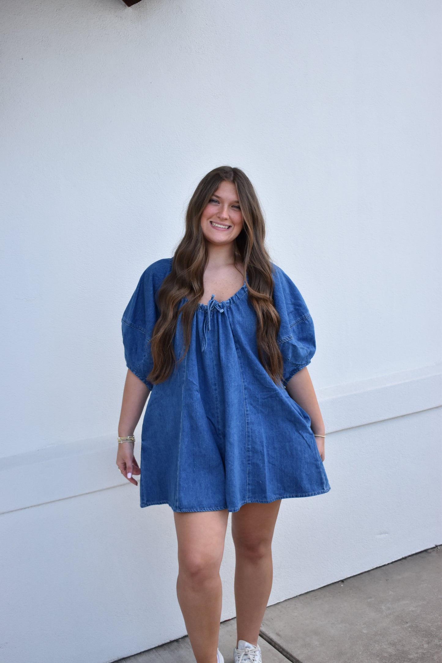 Olivia Denim Tie Romper
