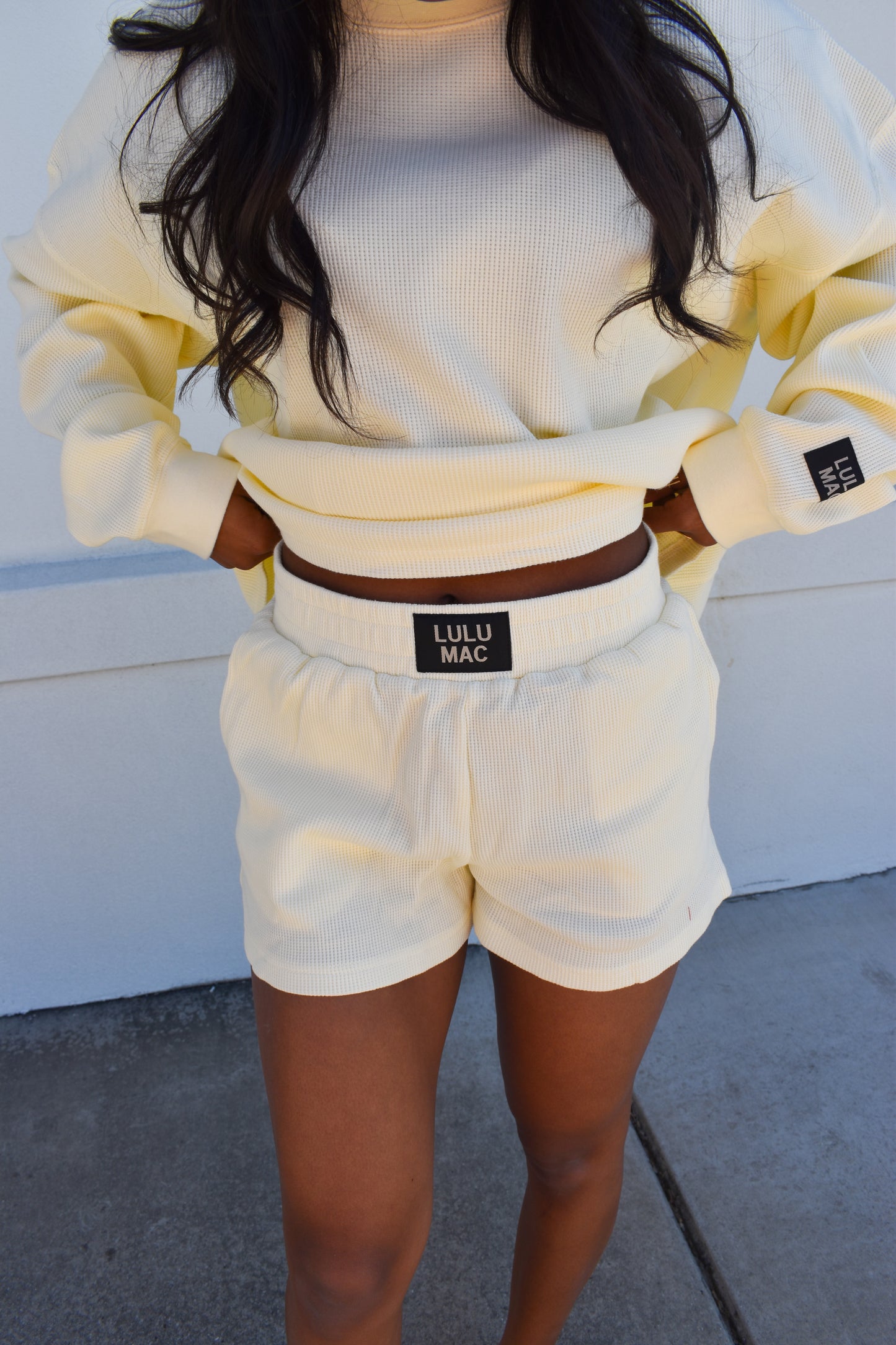 Lulu Mac Waffle Shorts: Yellow