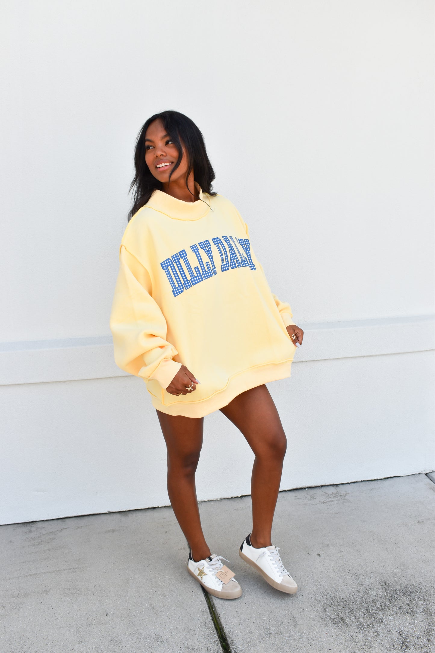 'DILLY DALLY & LOLLY GAG' Reversible Mockneck