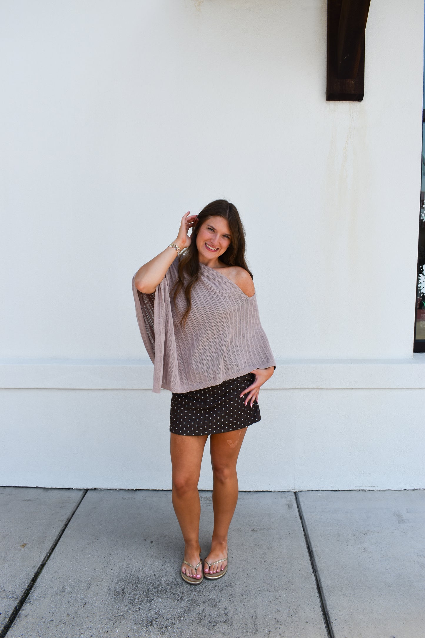 A-Line Polka Dot Utility Skirt