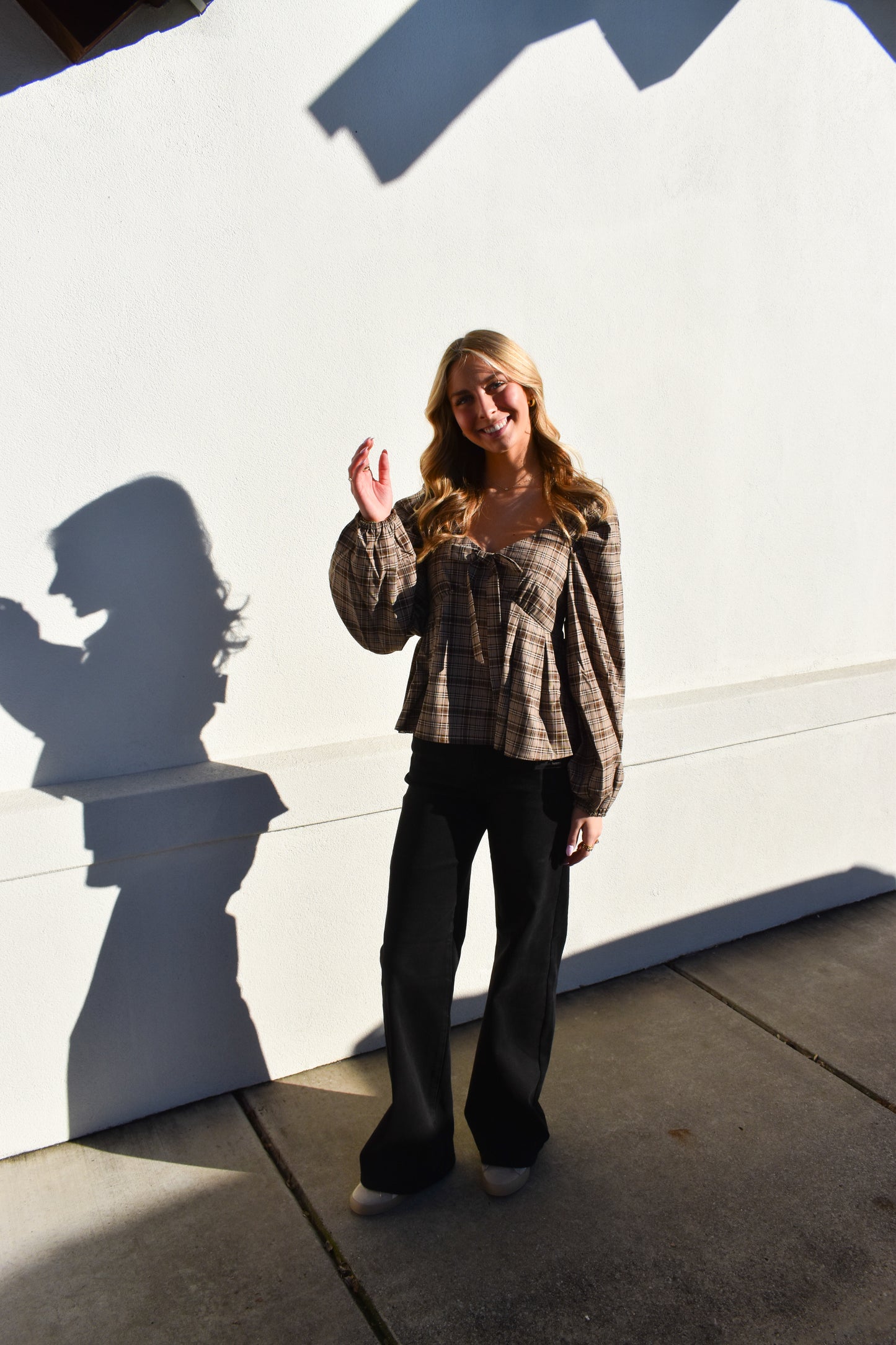 Preppy Twist Plaid Blouse