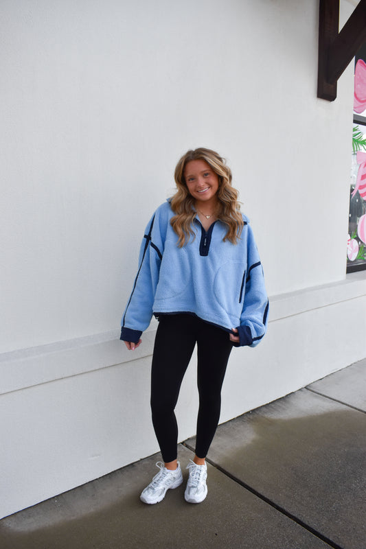 Peri Blue Zip up Fleece