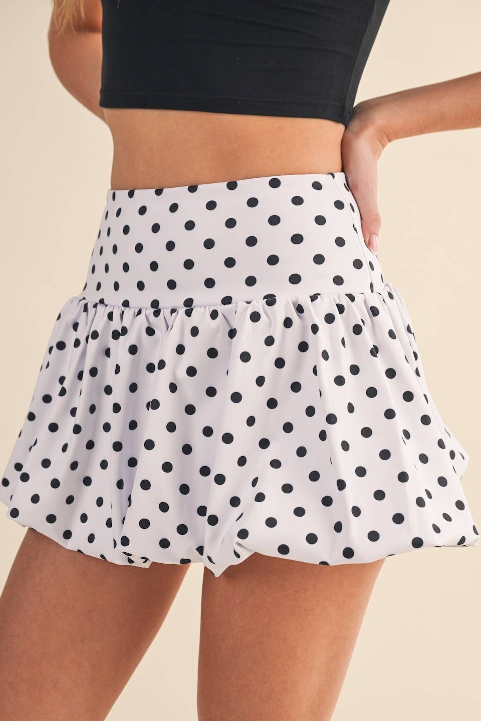 Polka Dot Print Bubble Skirt