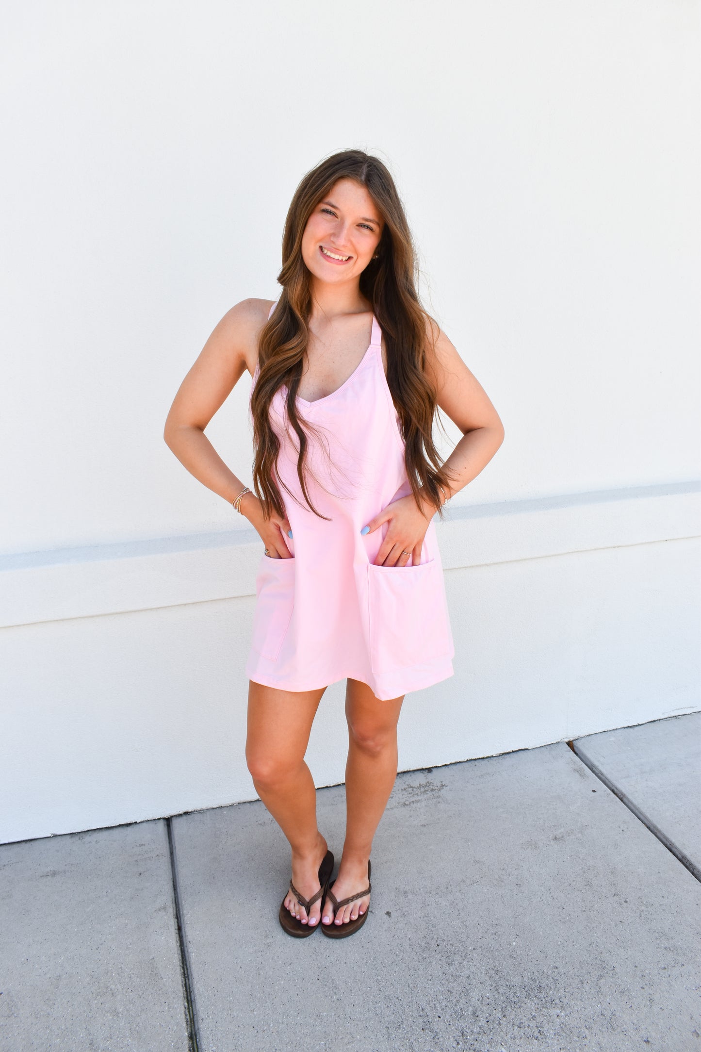 Mini Dress W/ Built in Romper Lining: Pink