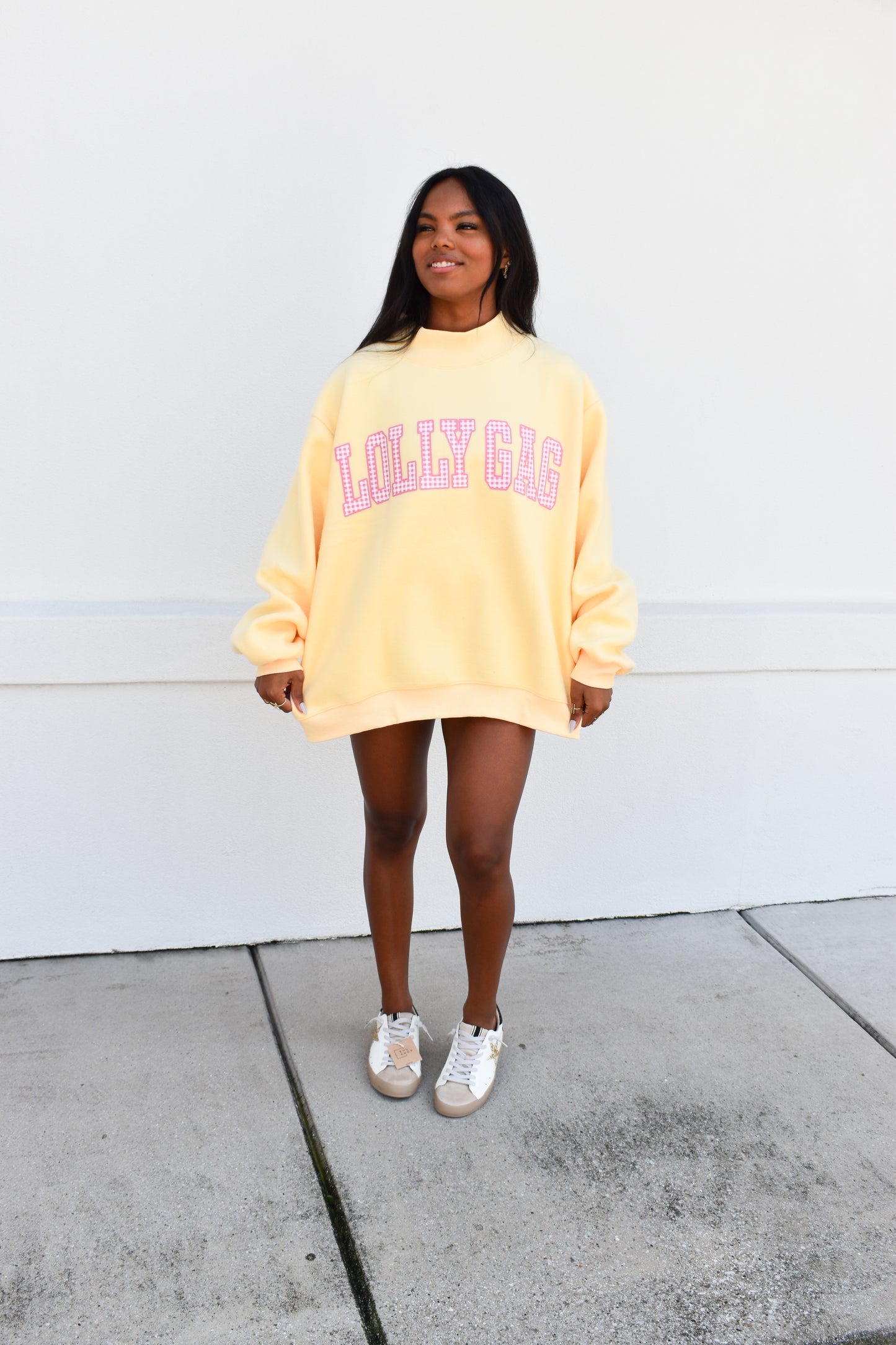 'DILLY DALLY & LOLLY GAG' Reversible Mockneck