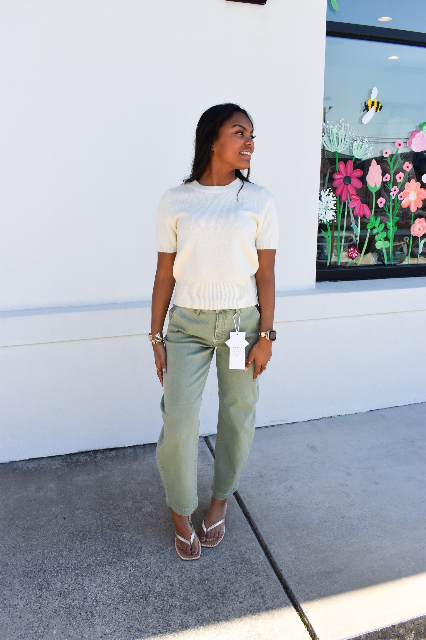 Classic White Short Sleeve Sweater