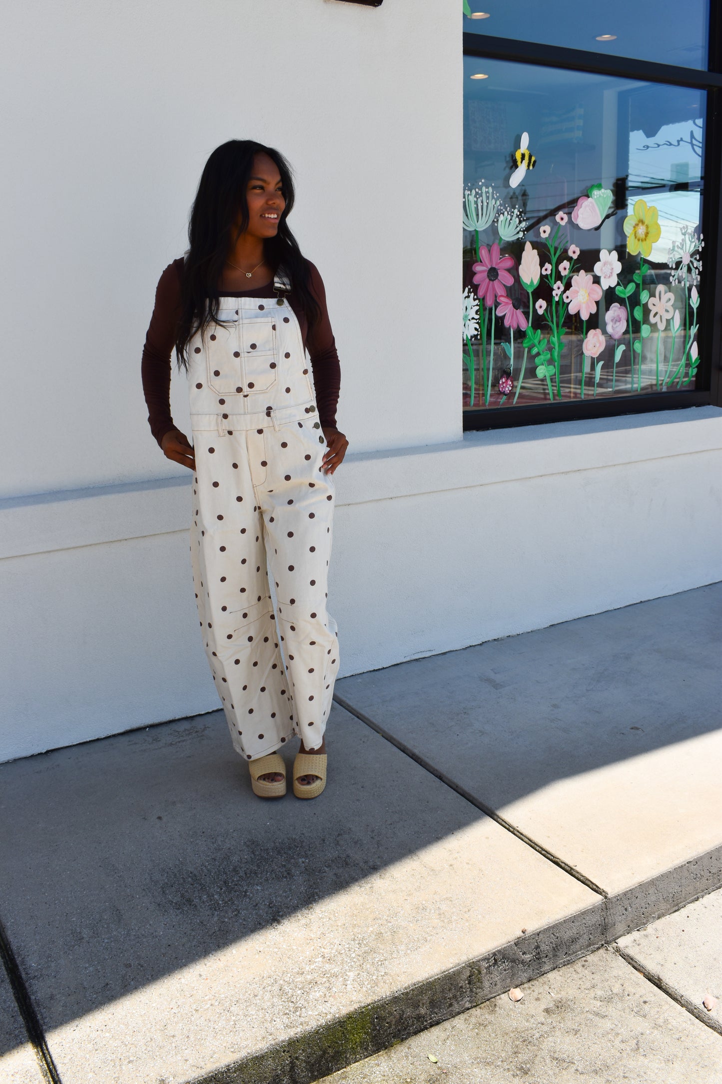 Polka Dot Twill Overalls