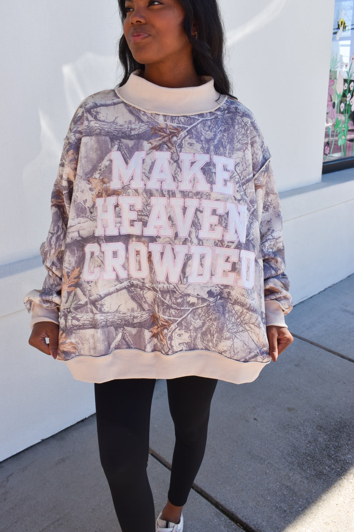 Camo Appliqué Embroidery Mockneck