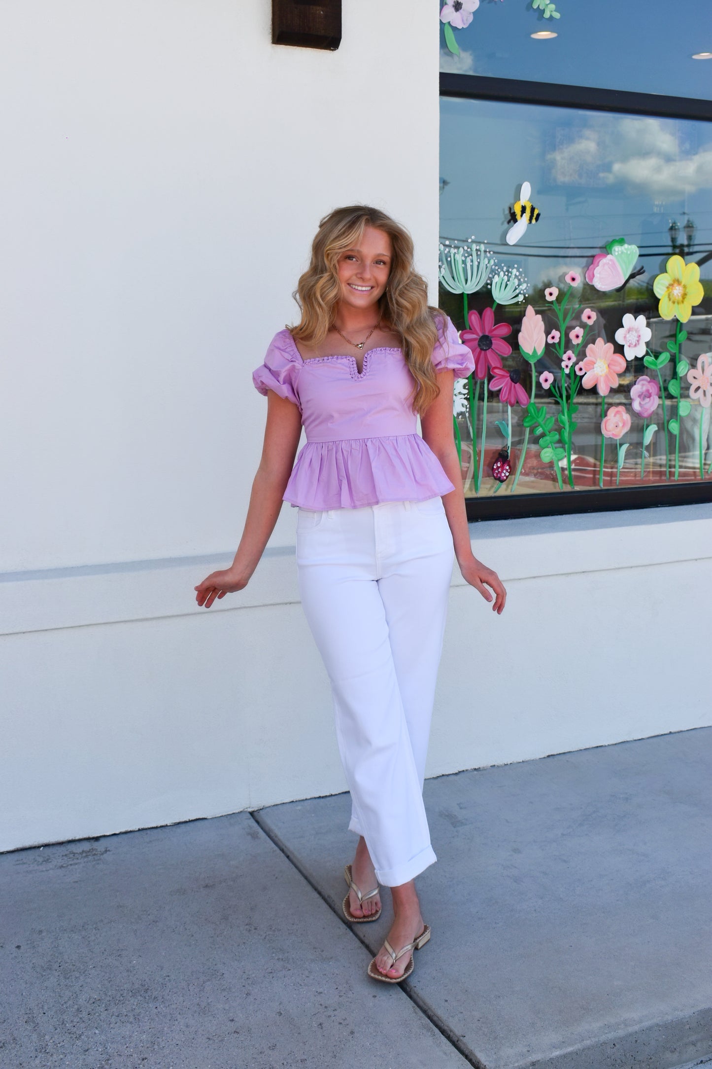 Peplum Puff Sleeve Top