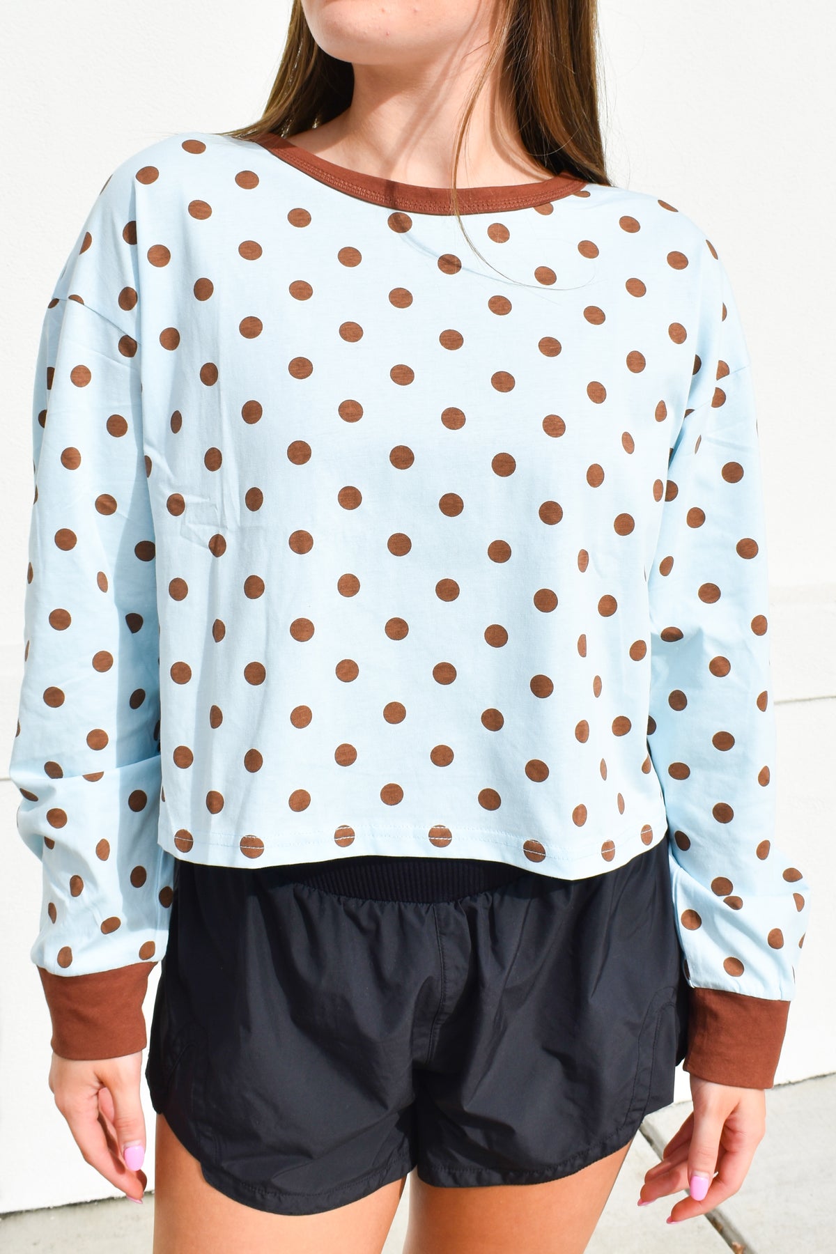 Polka Dot Top W/ Back Cutout