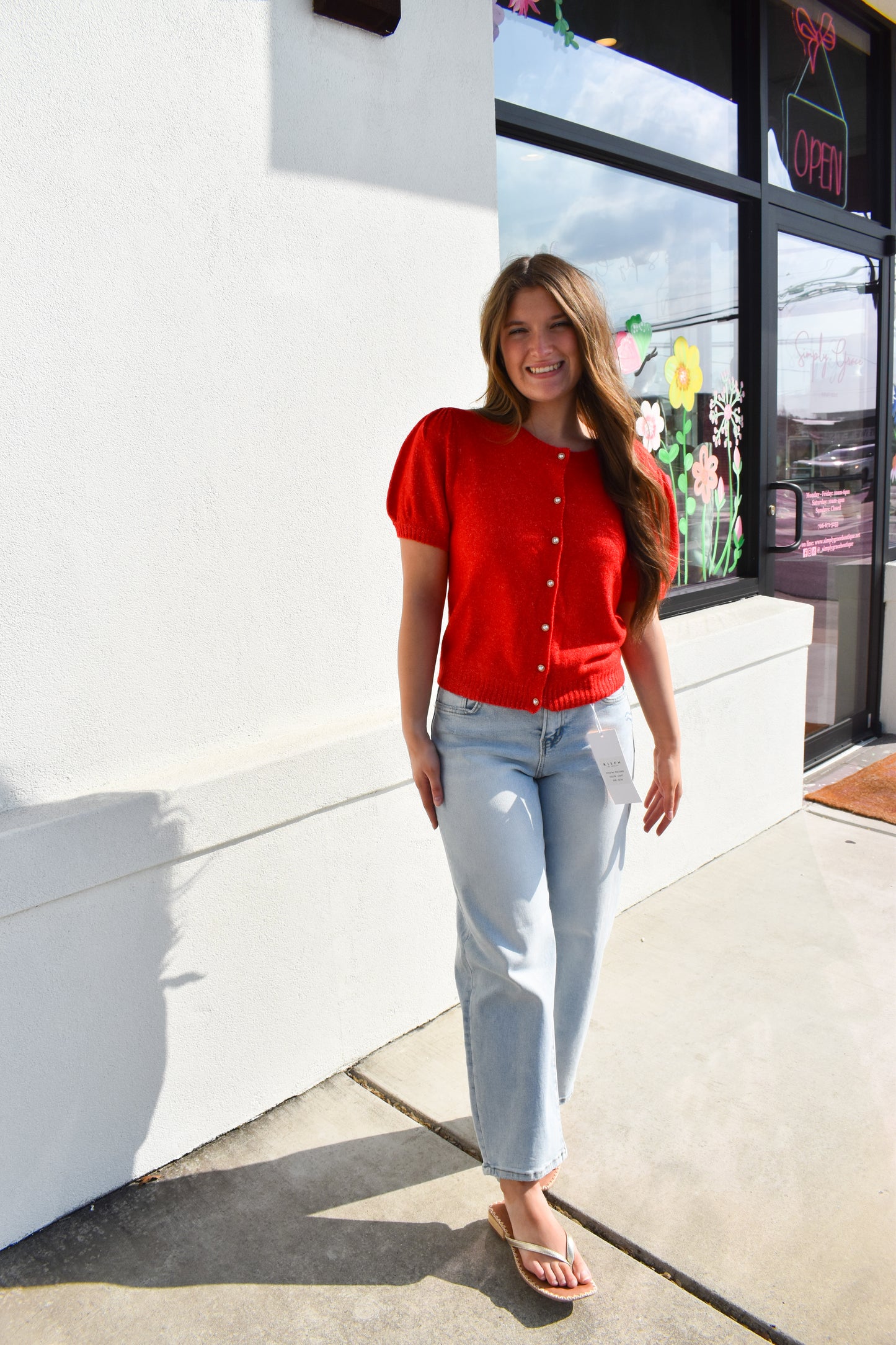 Risen High Rise Crop Mini Barrel Jean