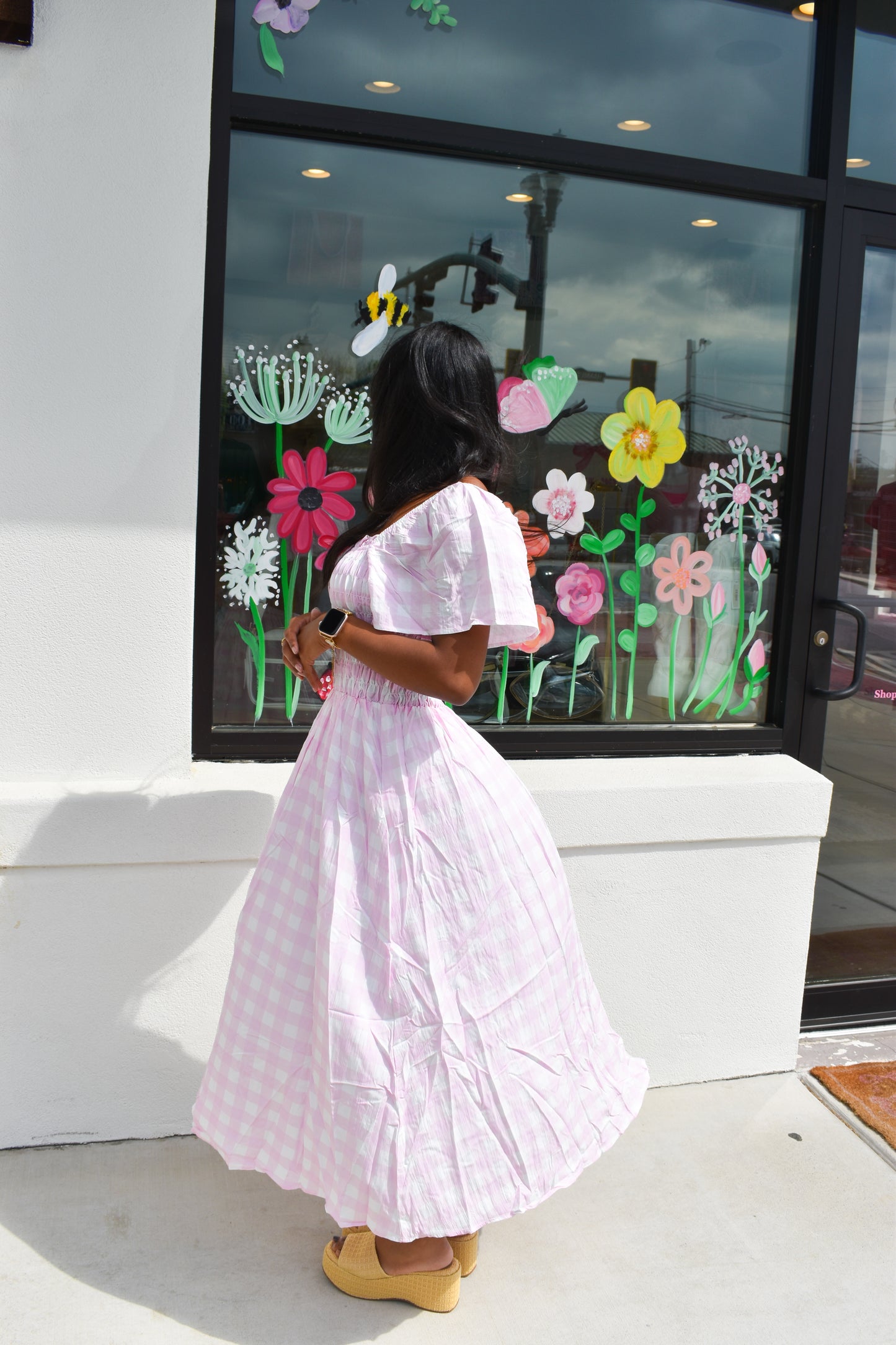 Pretty in Pink Gingham Maxi Dress