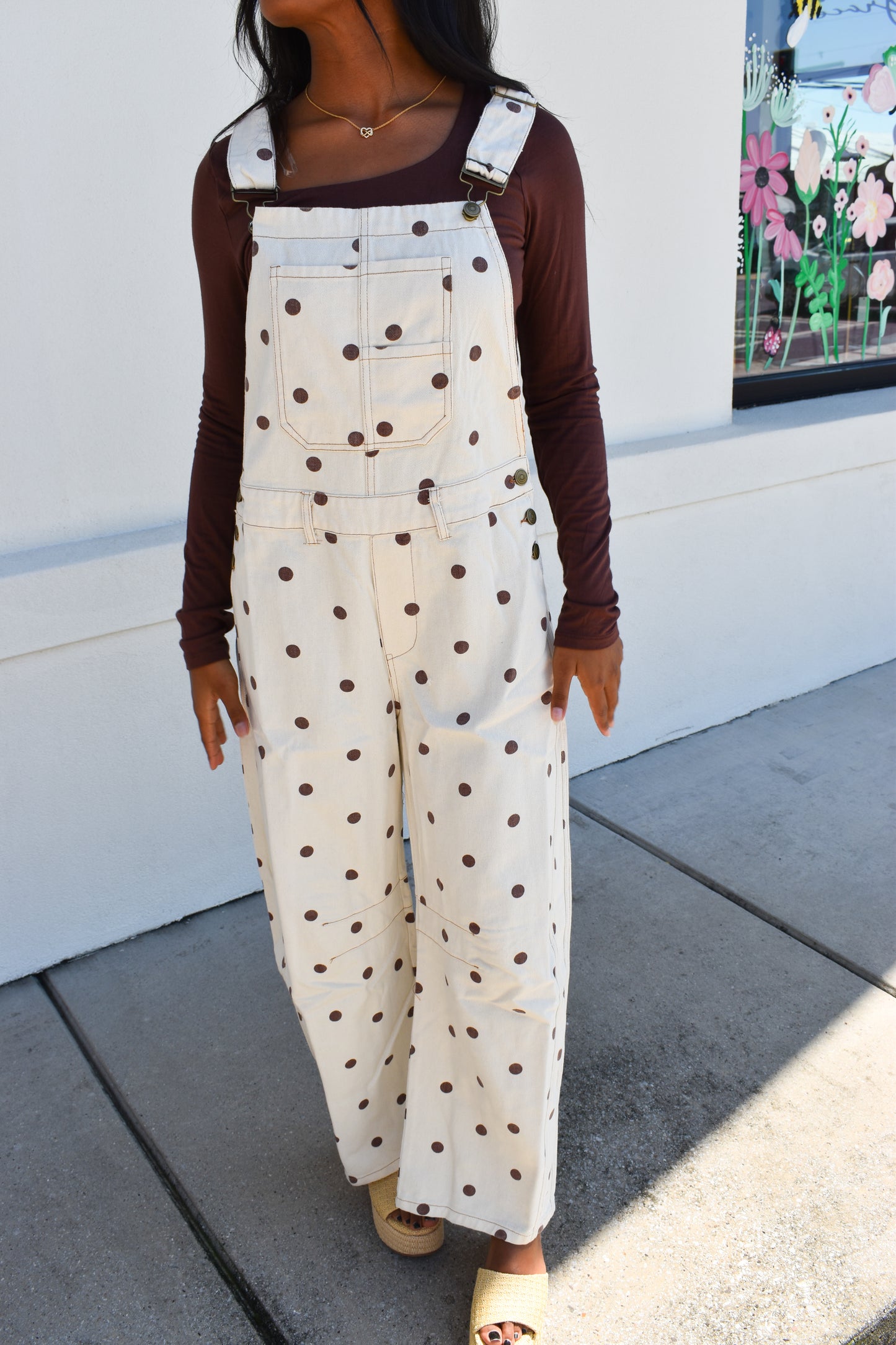 Polka Dot Twill Overalls