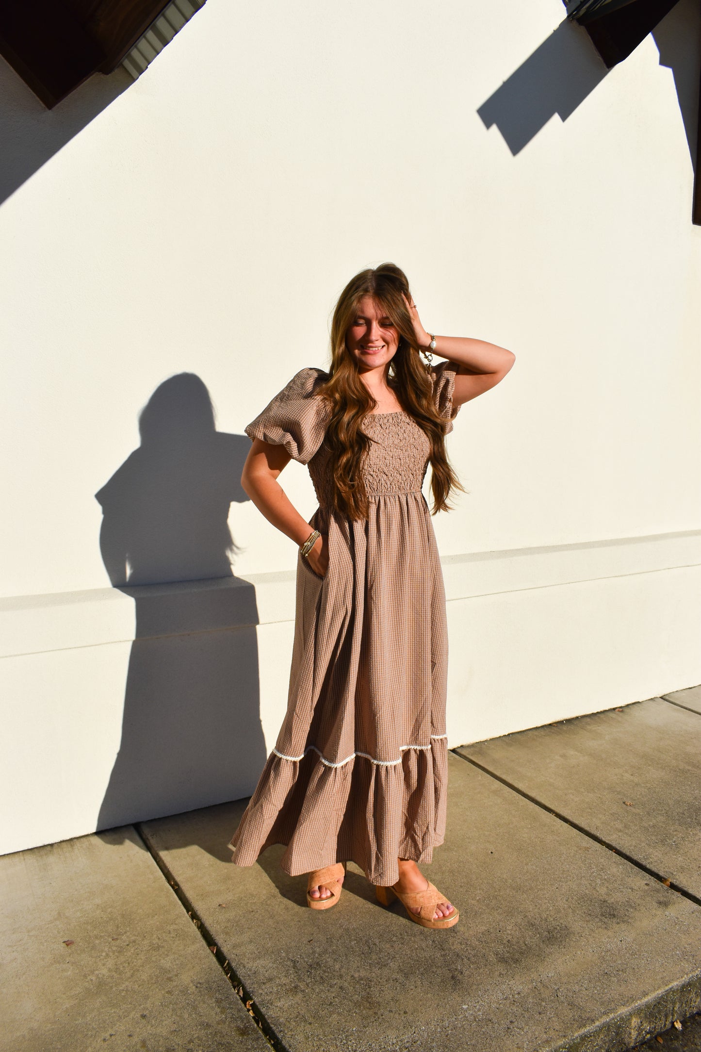 Amber Smocked Bubble Maxi Dress