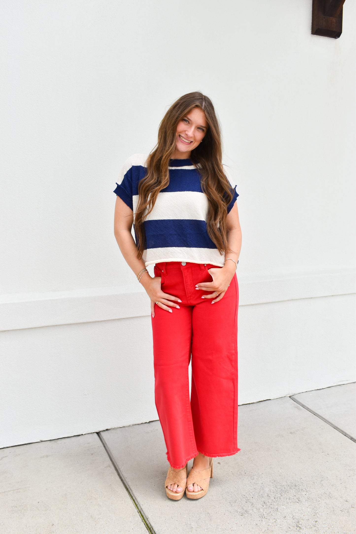 Open Back Stripe Sweater