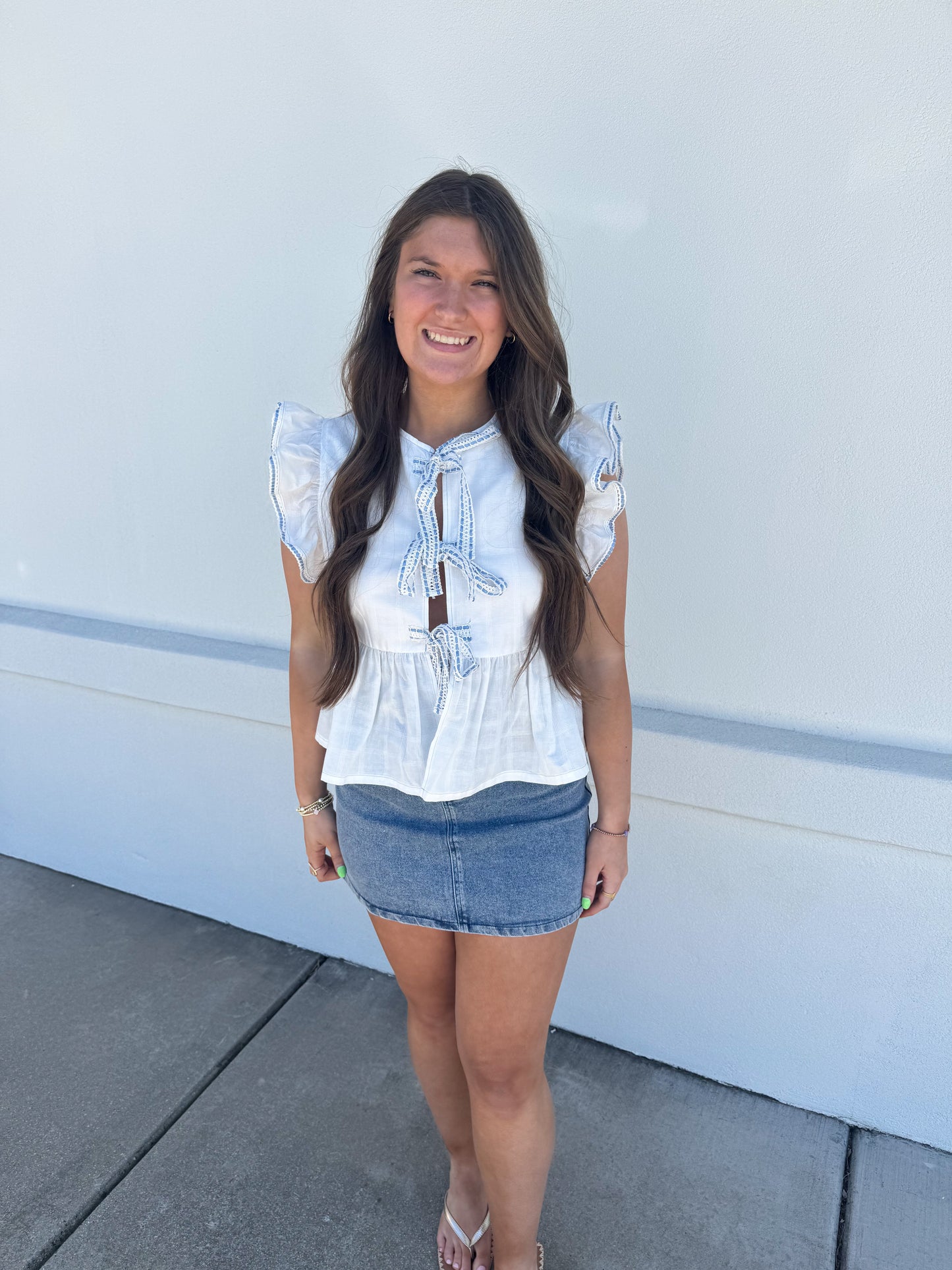 Ann Lace Trim Top