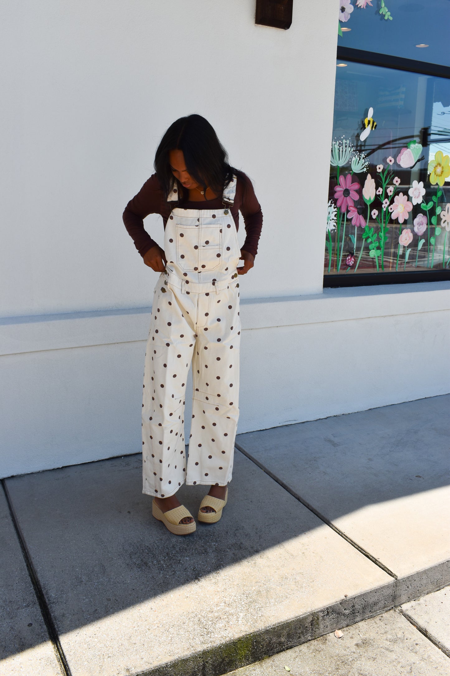 Polka Dot Twill Overalls