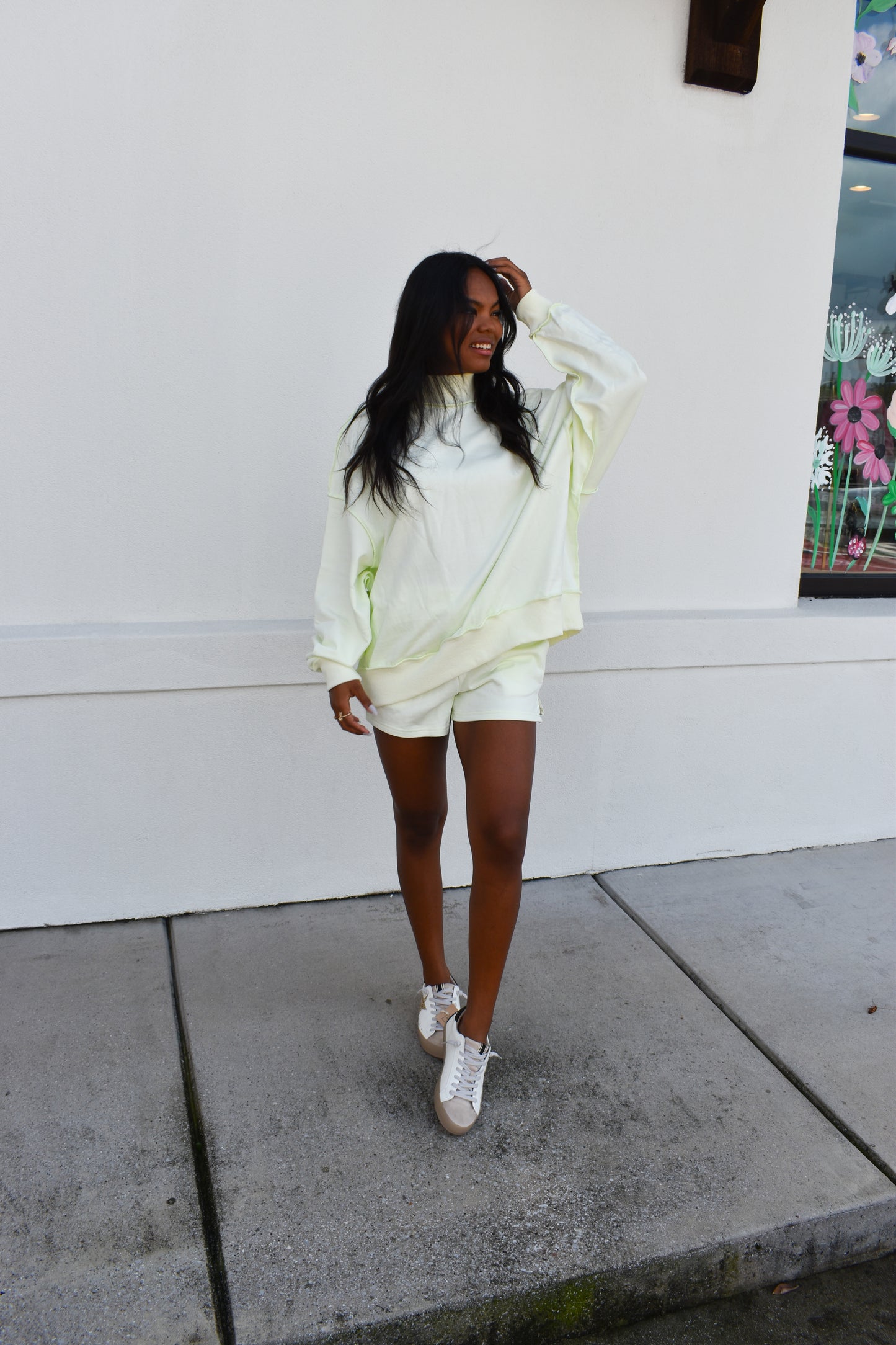 Soft Knit Drop Shoulder Mock Neck
