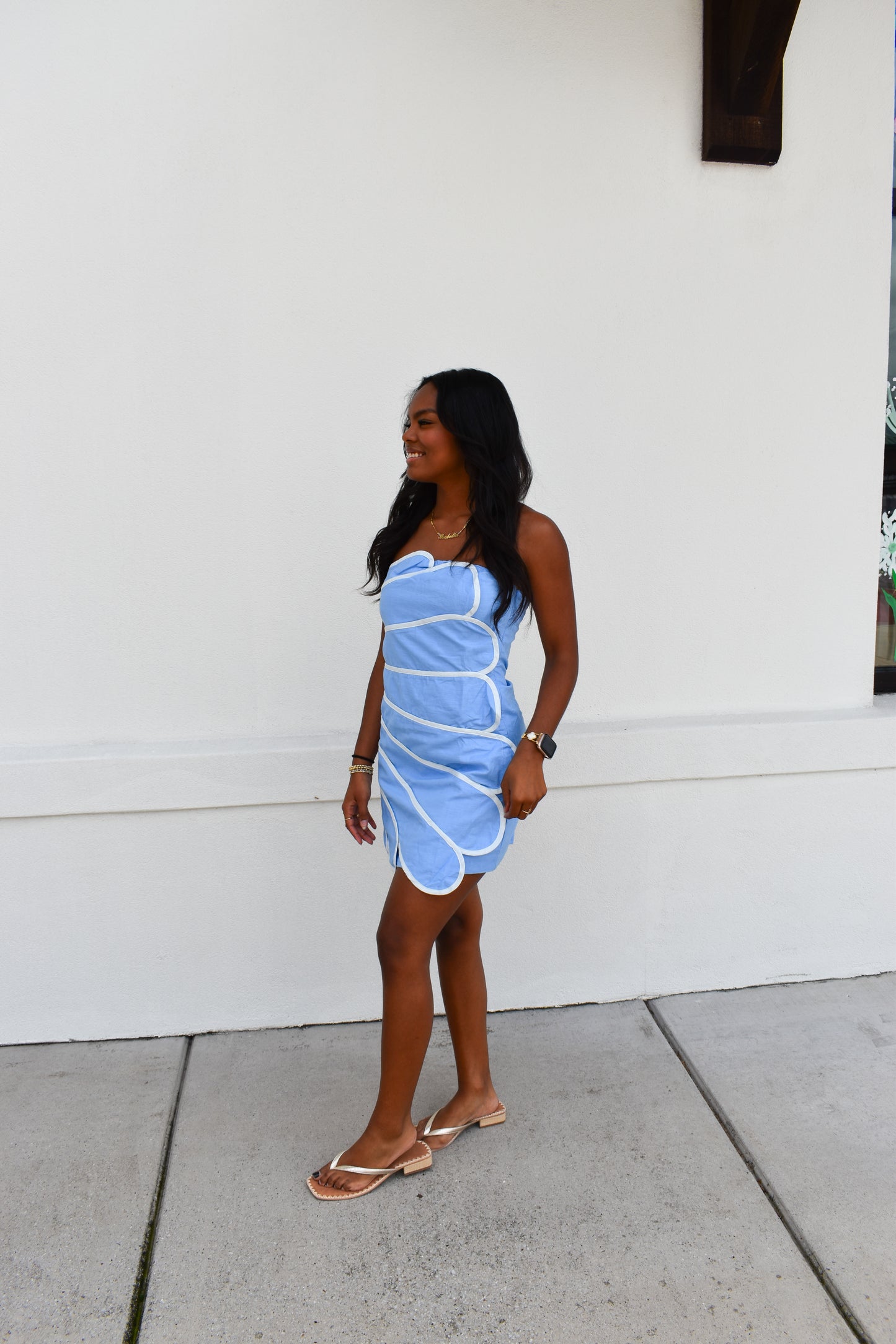 Scallop Seas Mini Dress