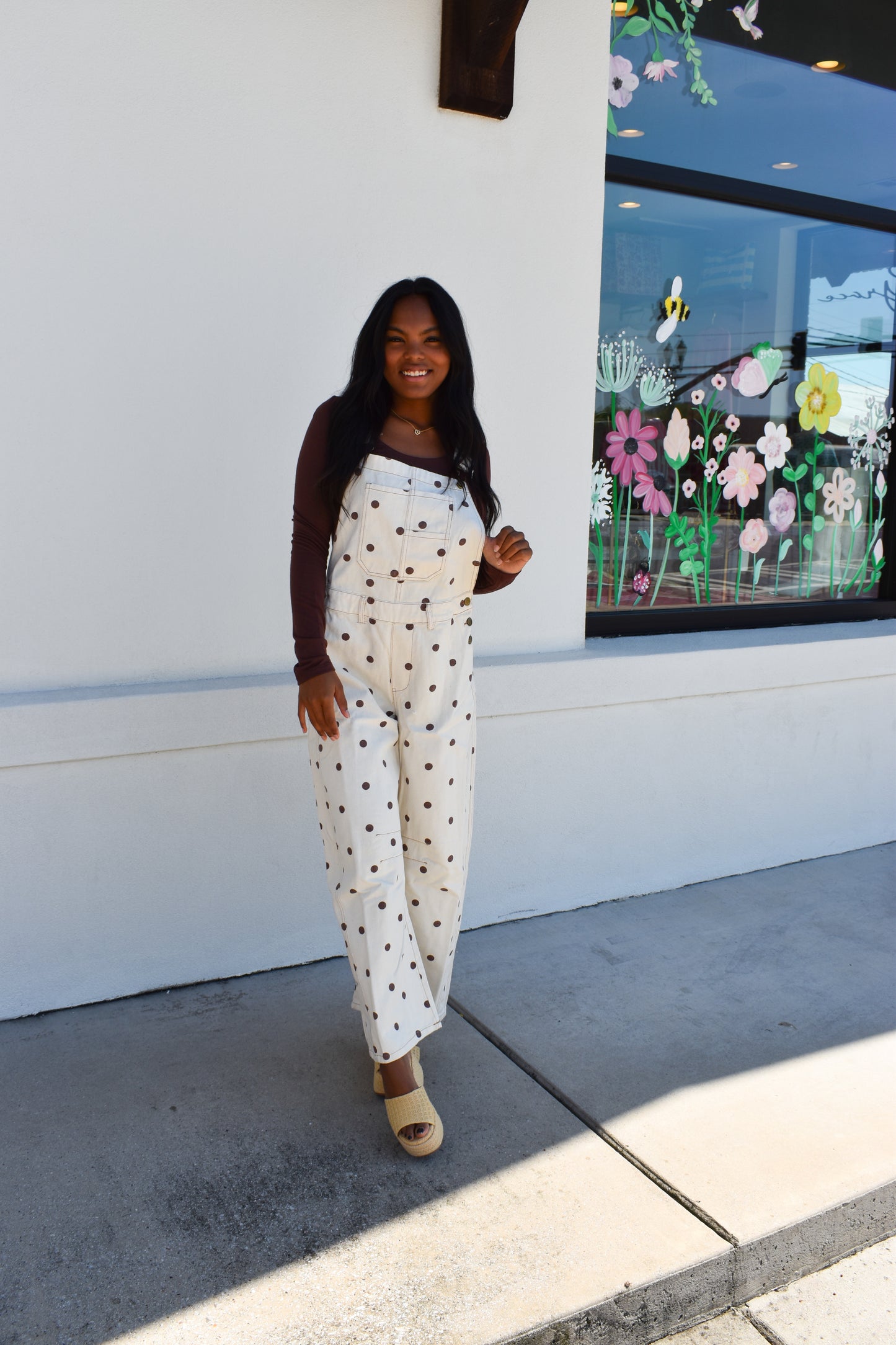 Polka Dot Twill Overalls