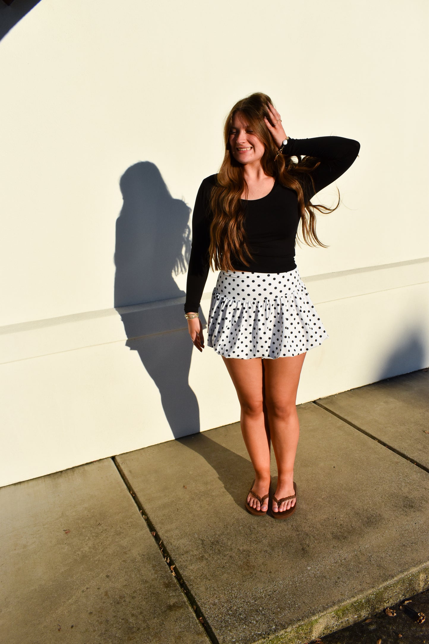 Polka Dot Print Bubble Skirt