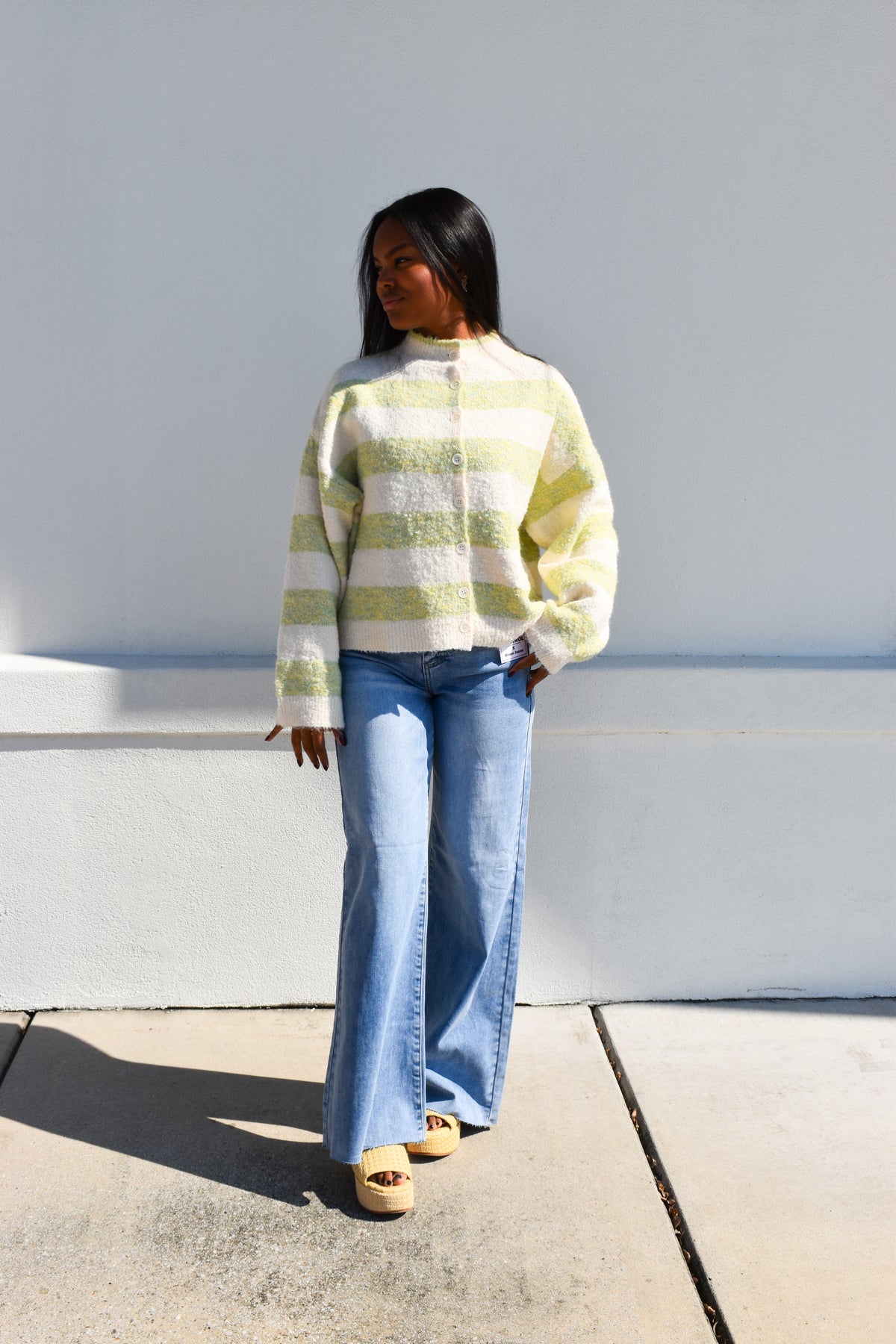 Sage & Sweet Striped Cardigan