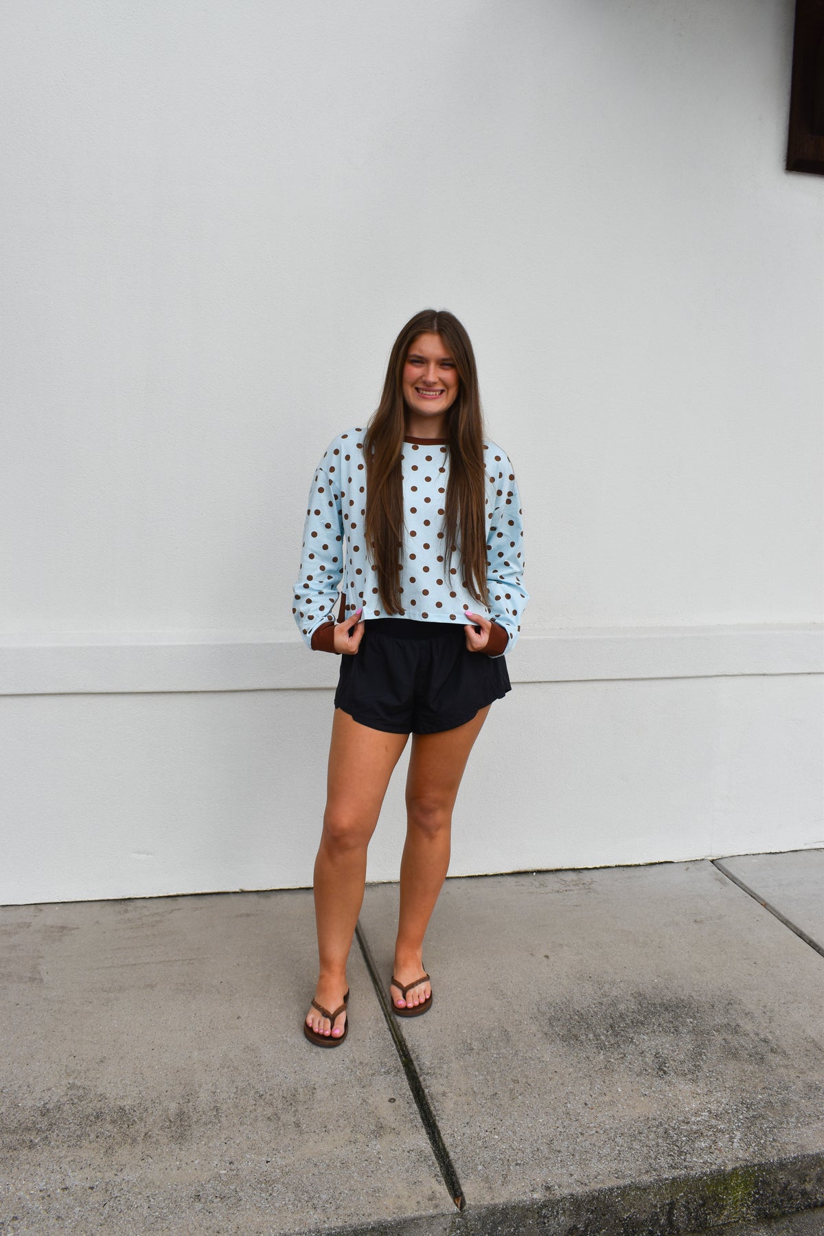 Polka Dot Top W/ Back Cutout
