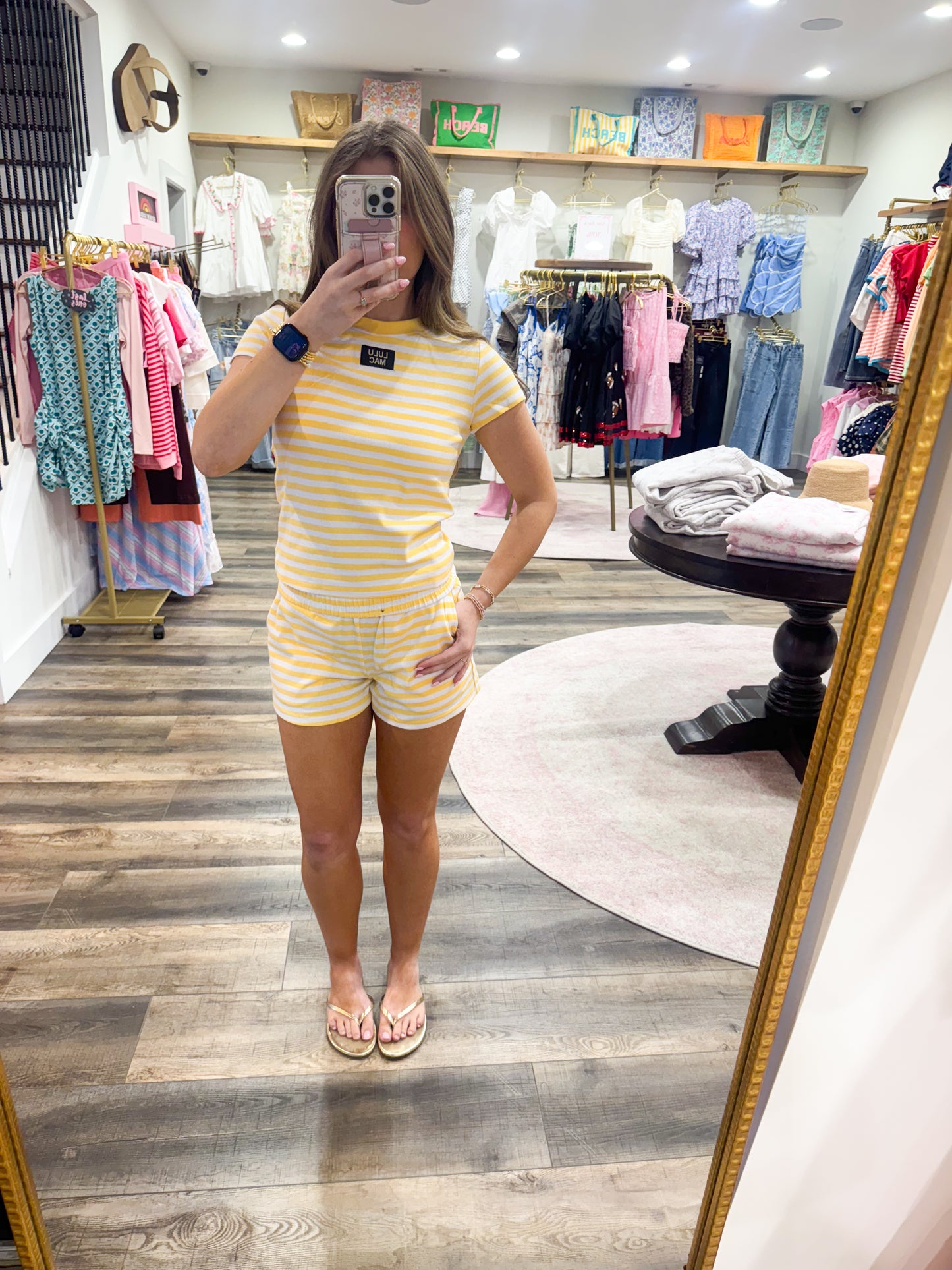 Stripe Babydoll Top: Yellow