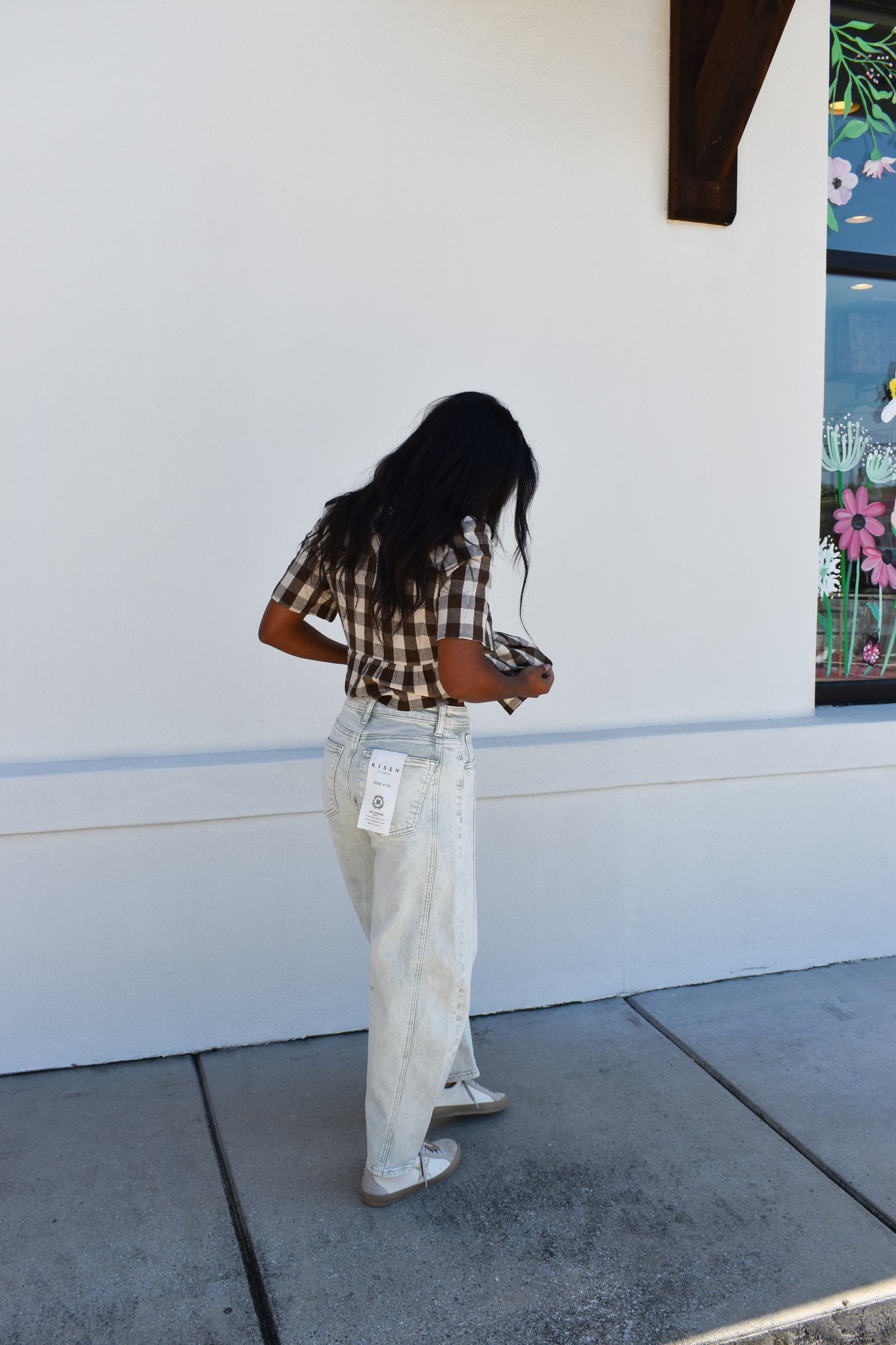 Risen Slouchy Ankle Barrel Pants: Light Wash