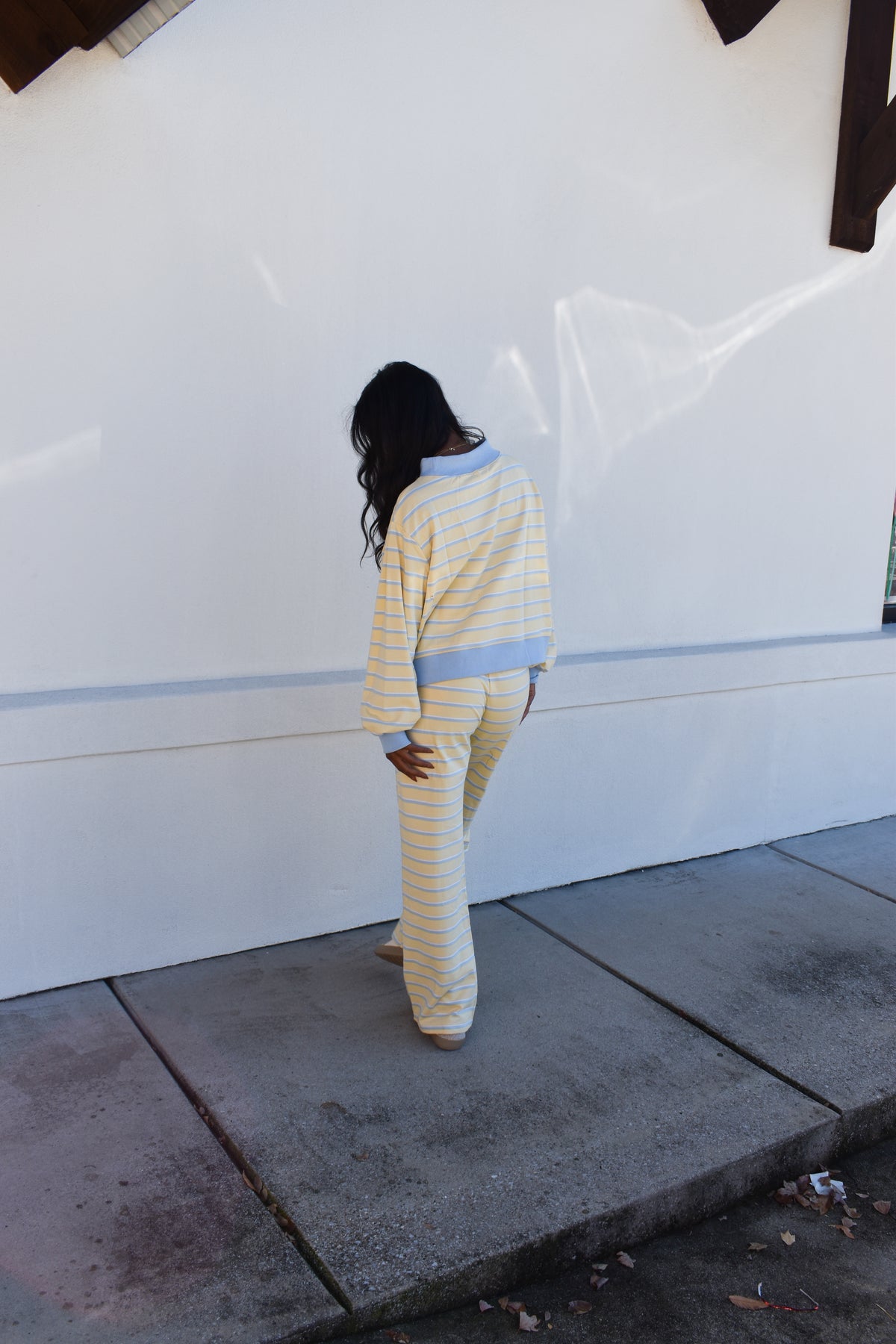 Striped Pants: Baby Blue/Lemon
