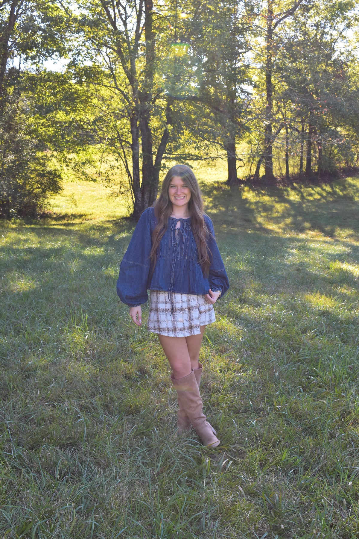 Denim Tie Top
