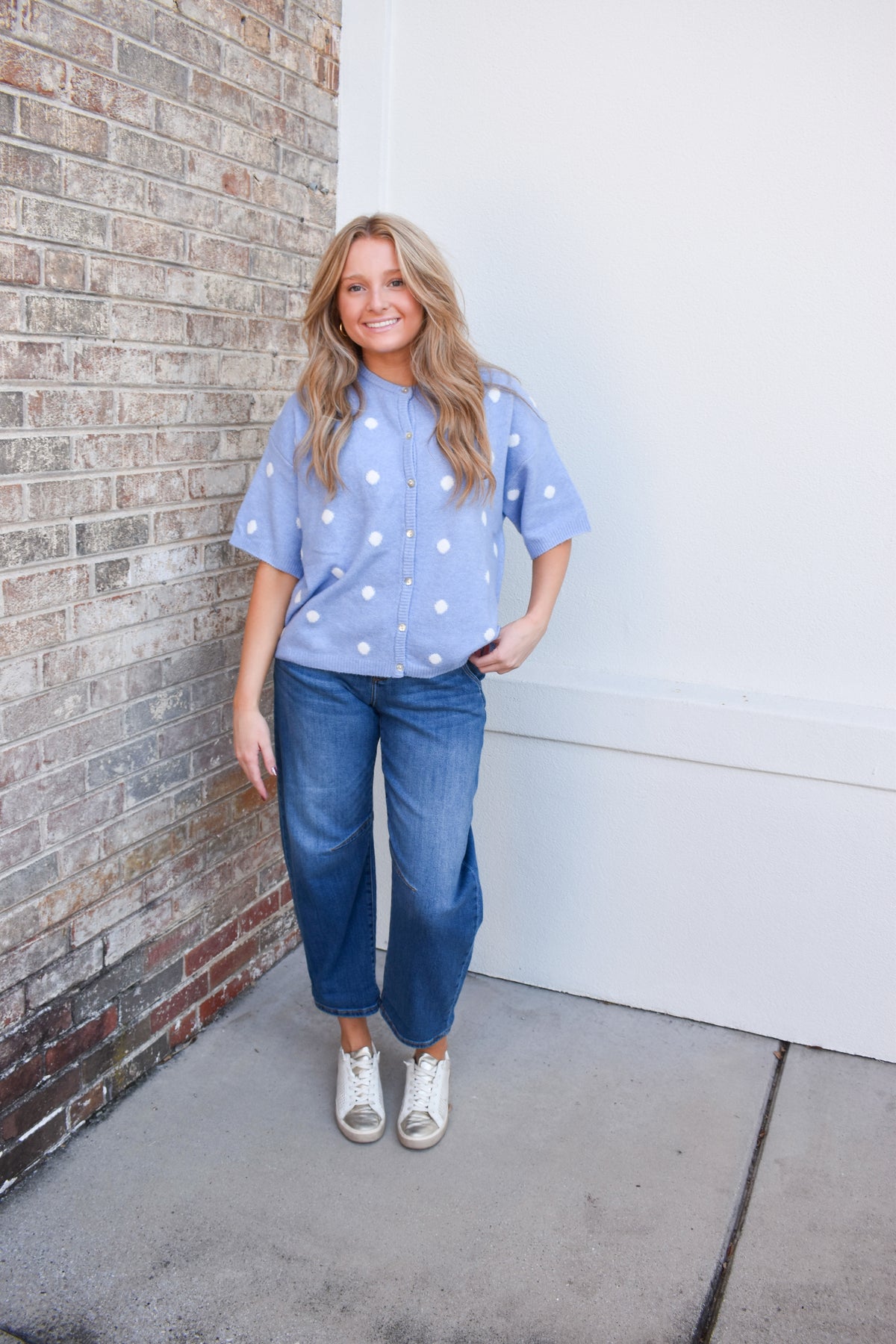 Leia Polka Dot Short Sleeve Cardigan