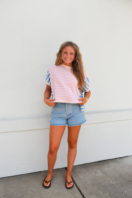 Ella Two Toned Stripe Top