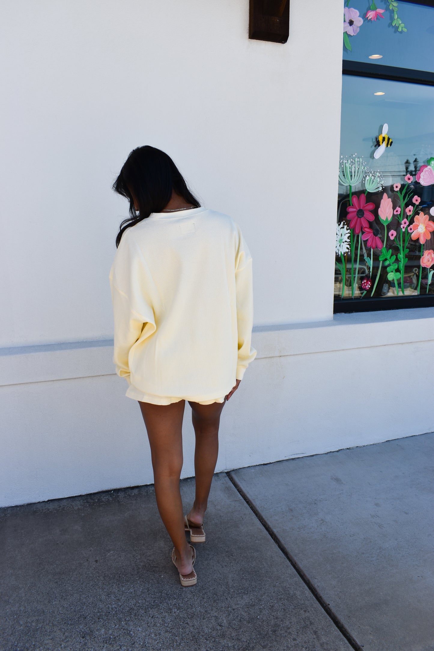 Lulu Mac Waffle Long Sleeve: Yellow
