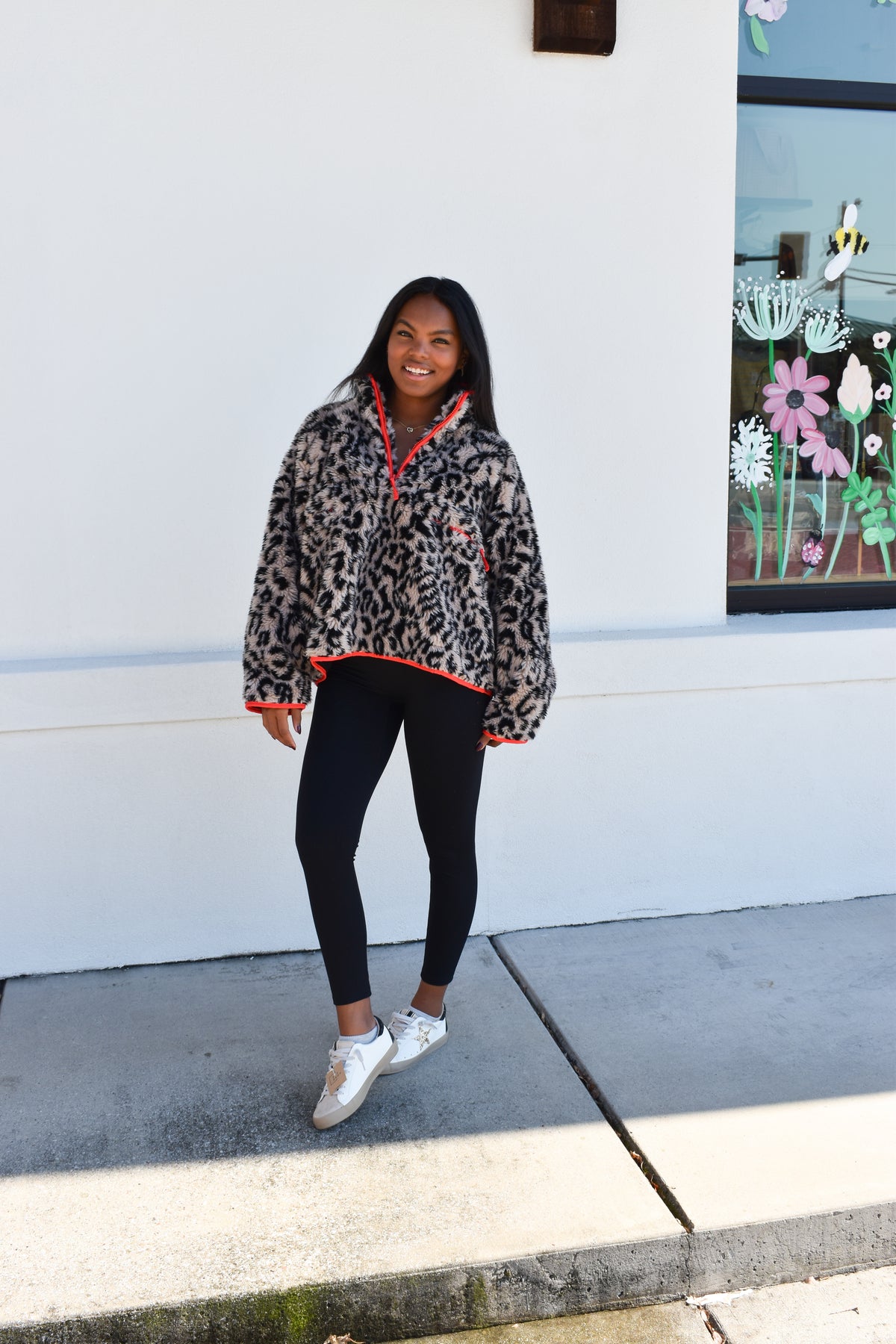 *12/30 PREORDER* Leopard Half Zip Front Pullover Jacket
