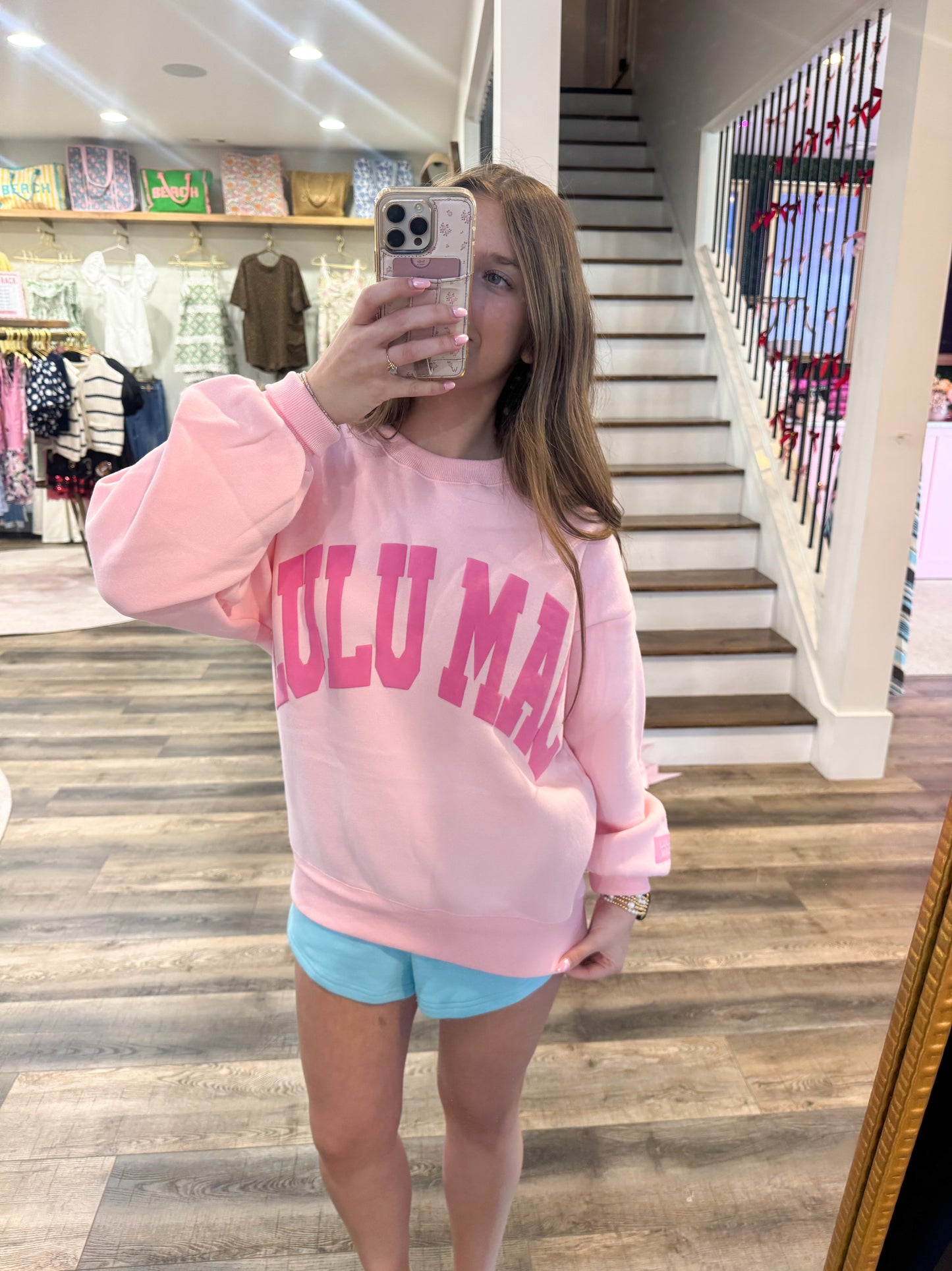 Lulu Mac Sweatshirt: Light Pink/Pink Puff