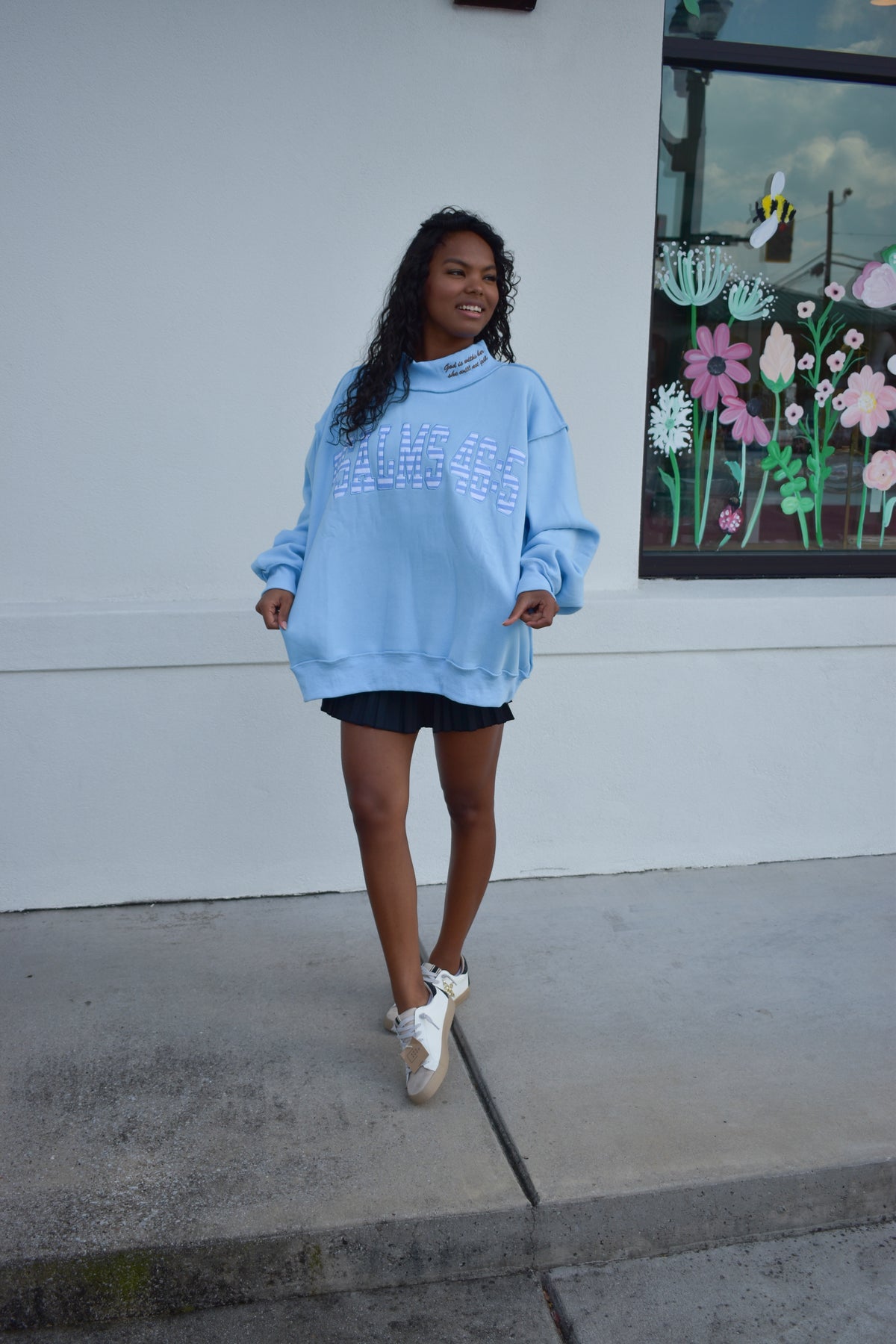 PSALMS 46:5 Double-Embroidered MockNeck