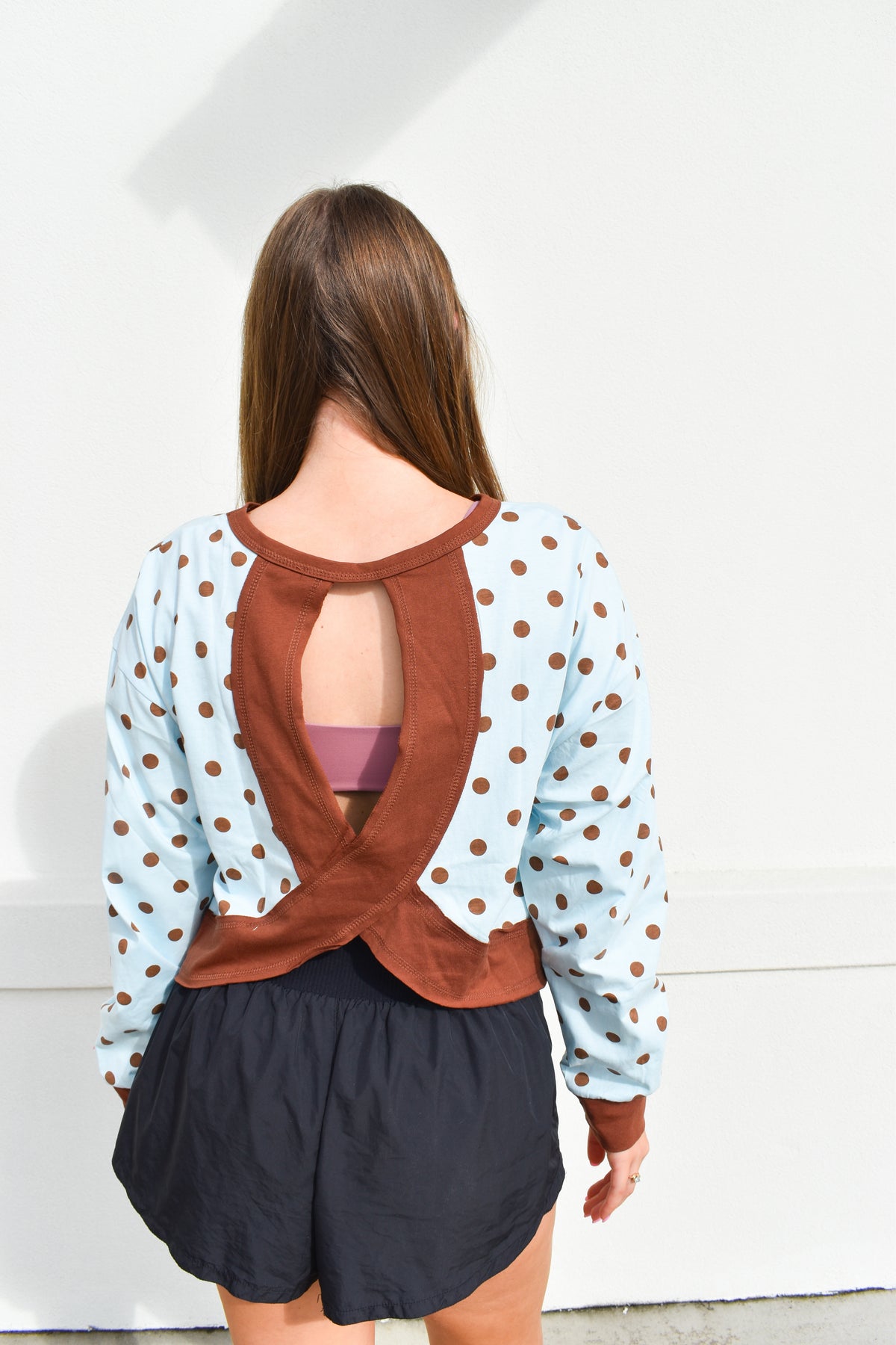 Polka Dot Top W/ Back Cutout