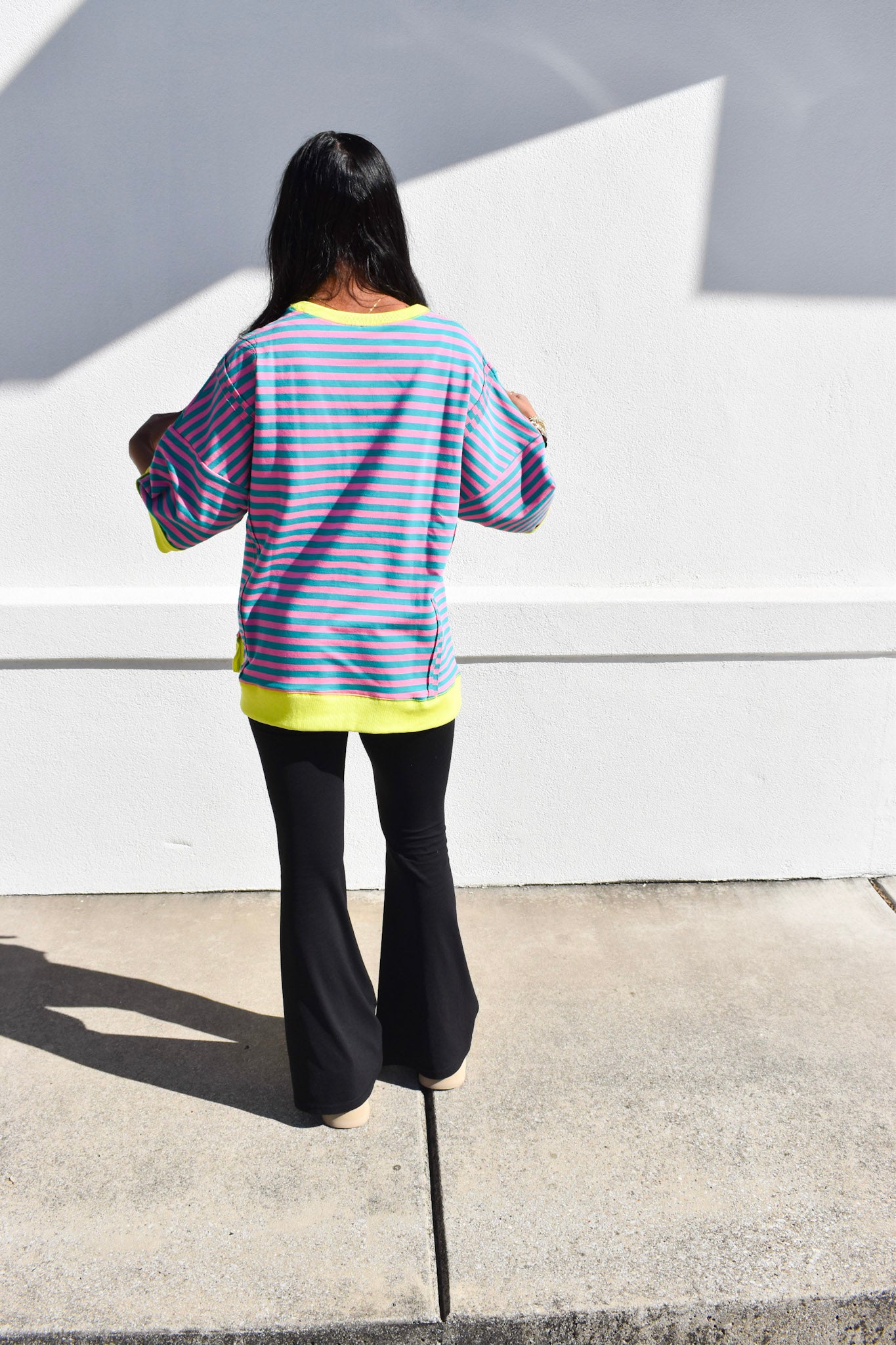 Seafoam/Pink Stripe Tee