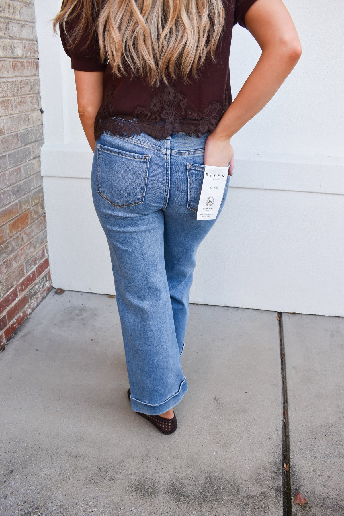 Mid Rise Crop Straight With Taylor Cuffed Jeans