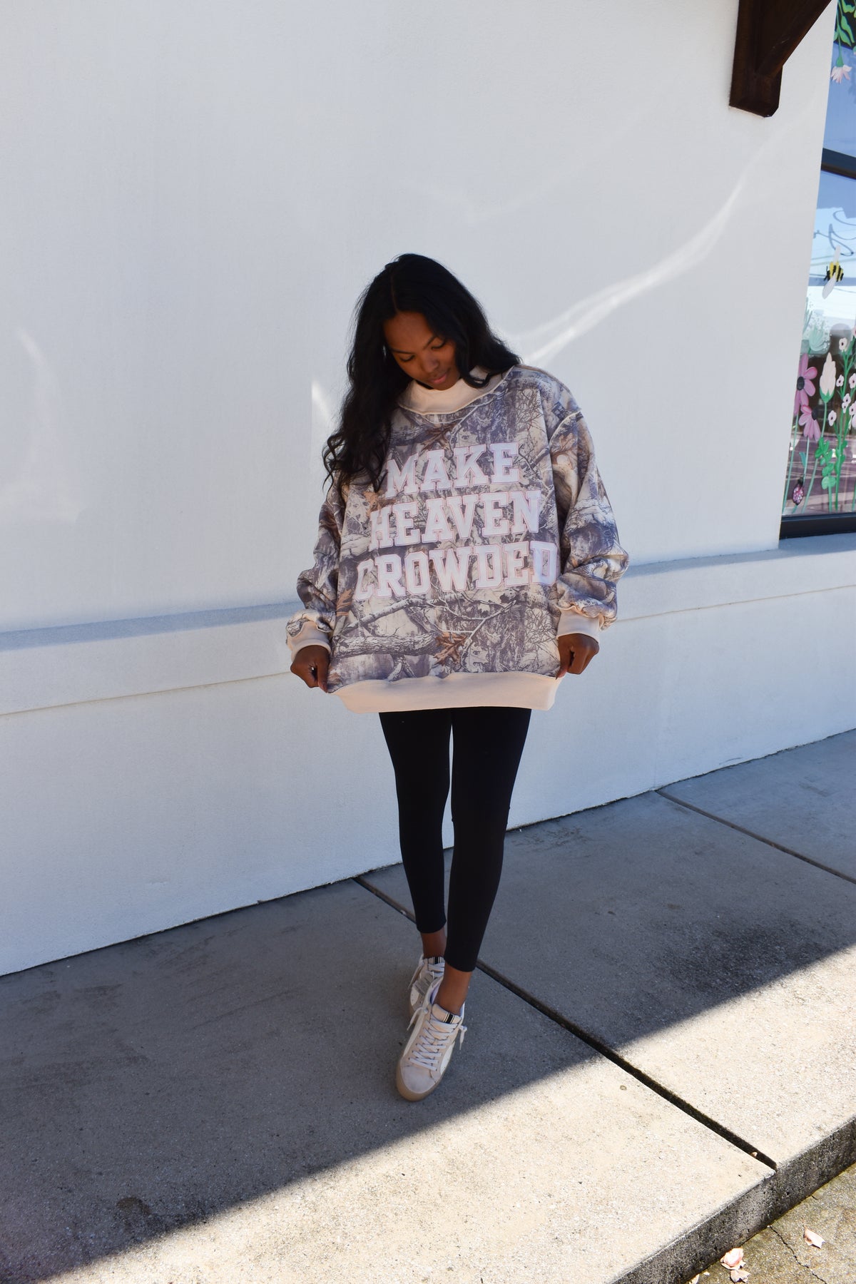 Camo Appliqué Embroidery Mockneck