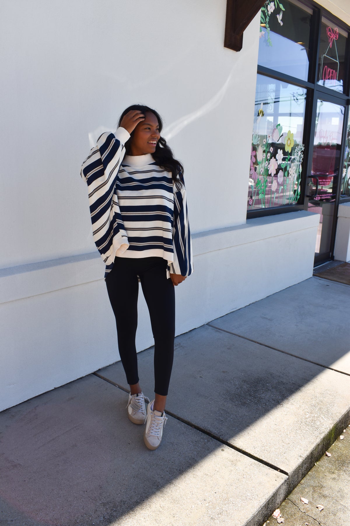 Striped Oversized Crewneck Top